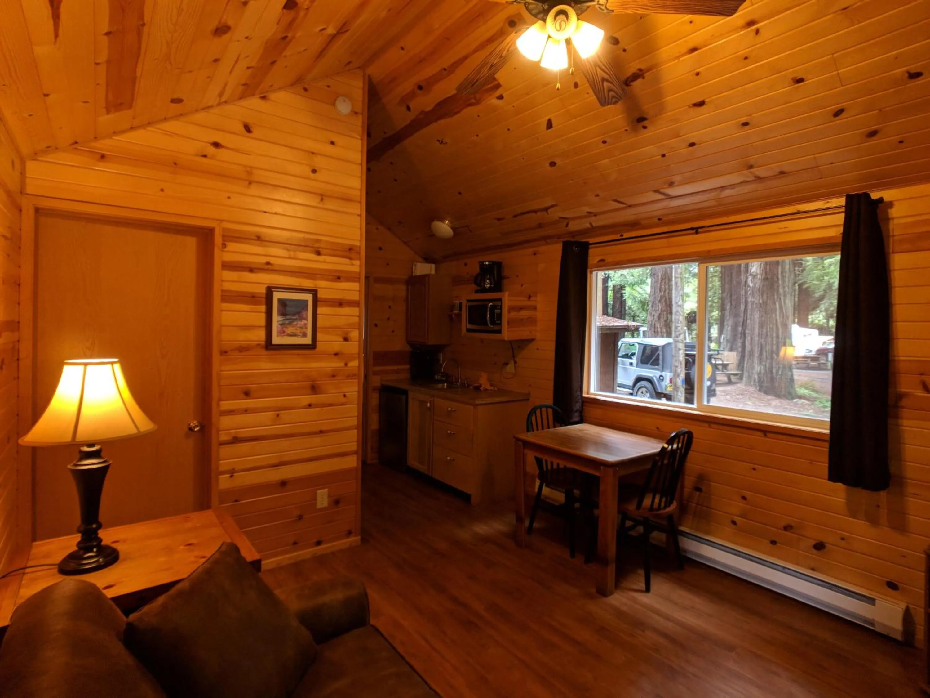 Living room in Emerald Forest Cabins