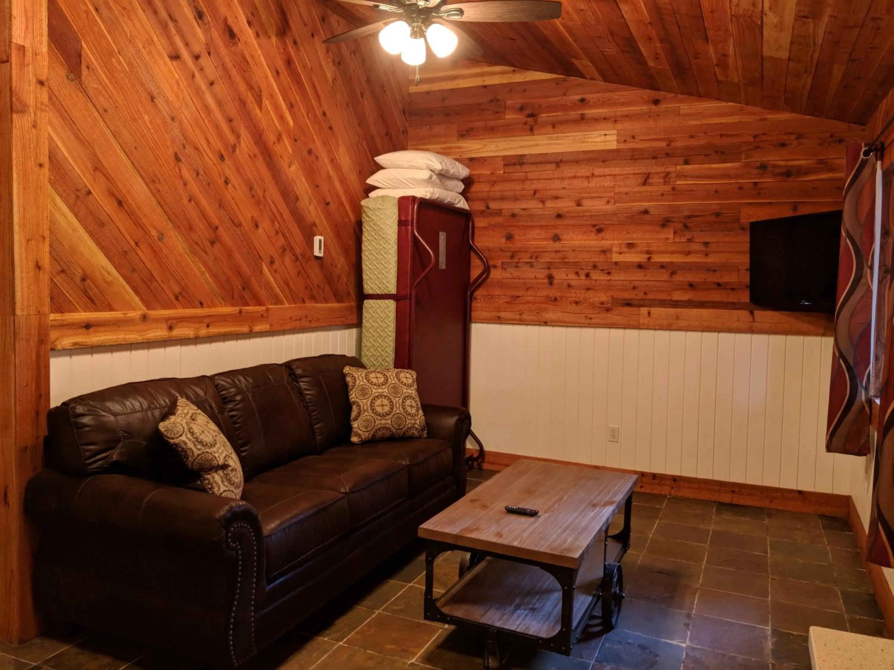 Living room in Emerald Forest Cabins
