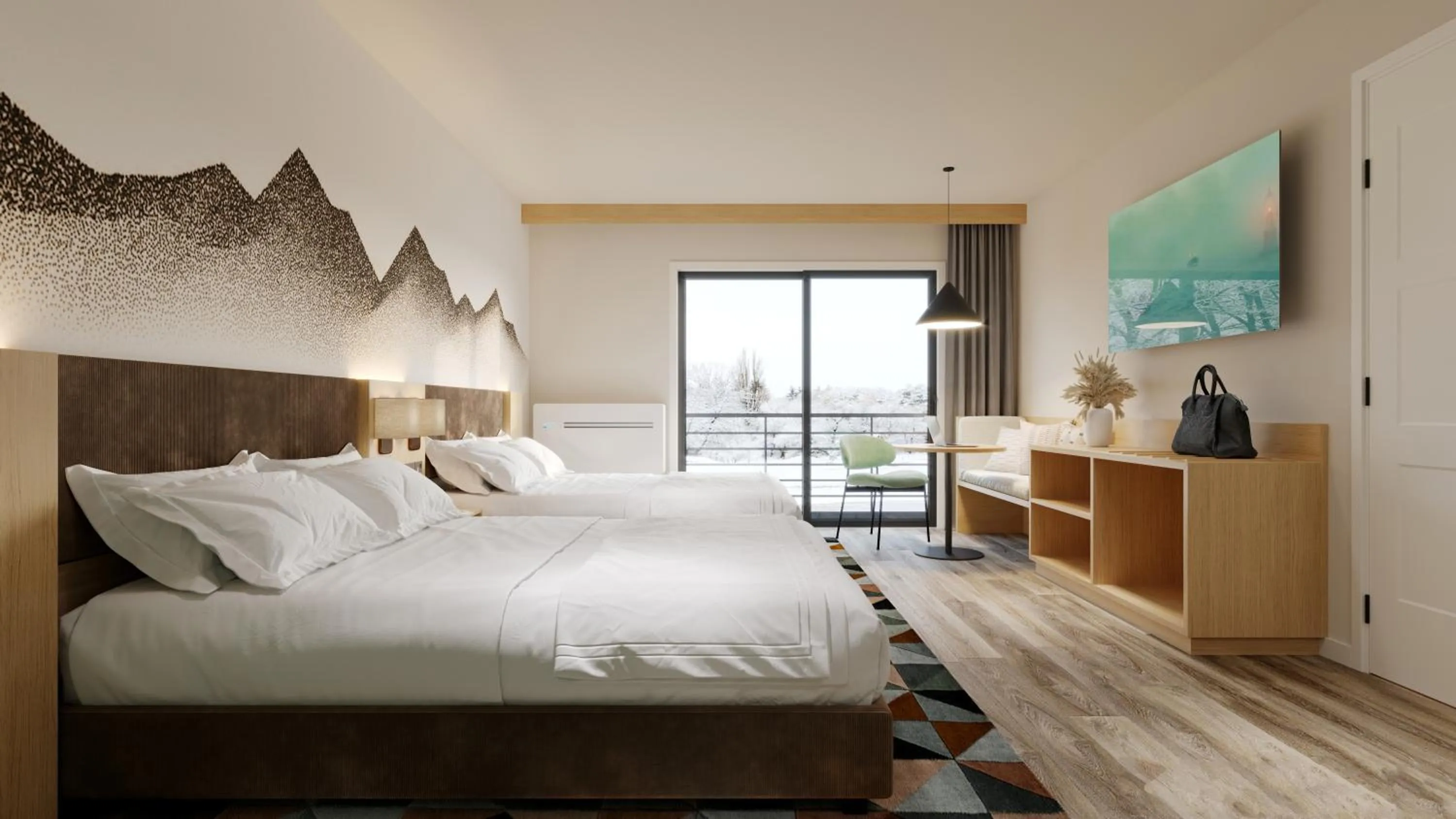 Bed in Sun & Ski Inn and Suites