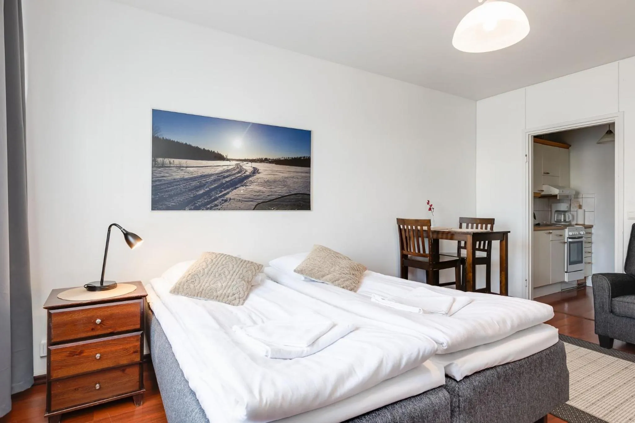 Bed in Santa's City Apartments