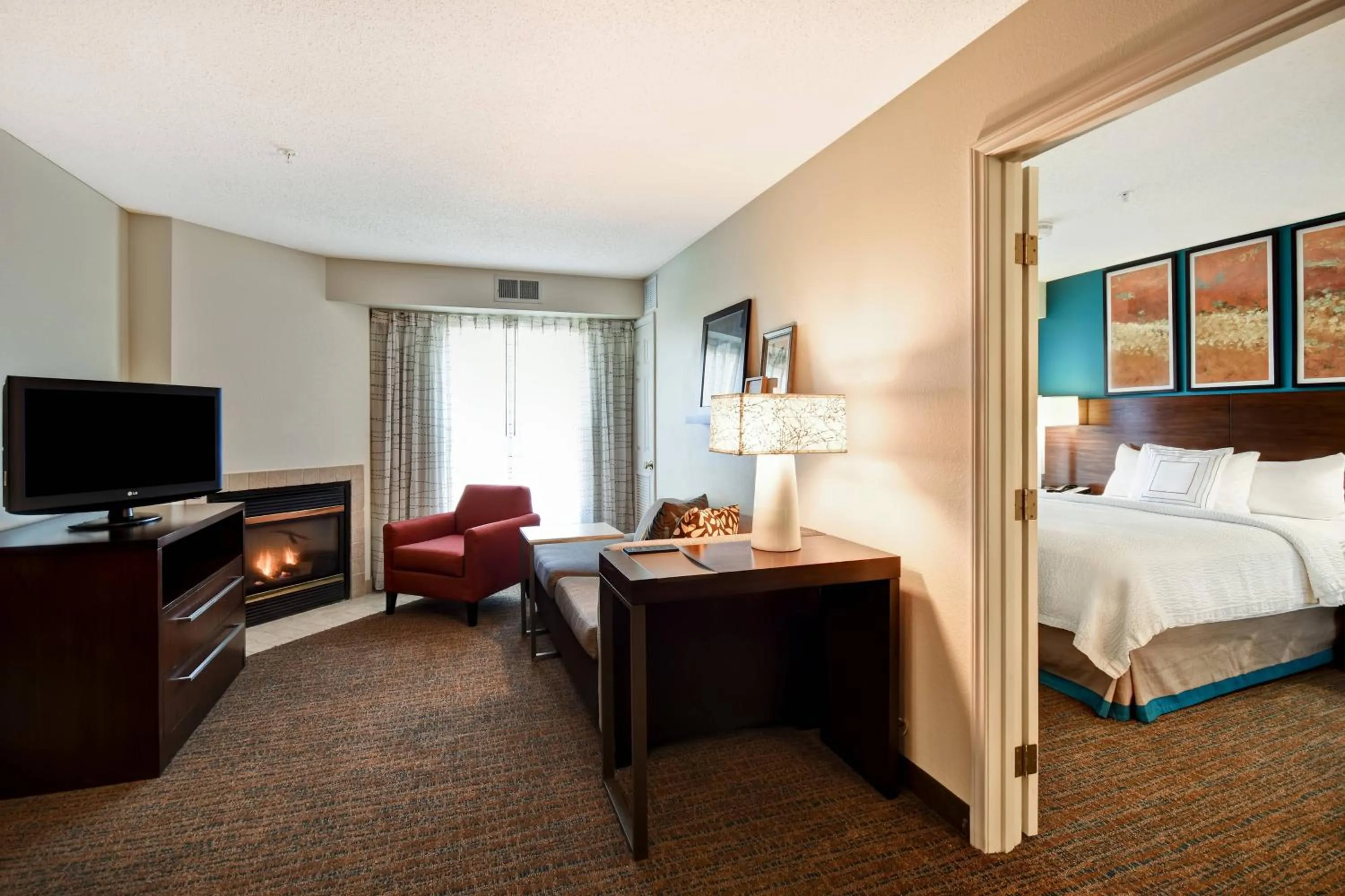 Living room, Bed in Residence Inn by Marriott Dayton Beavercreek