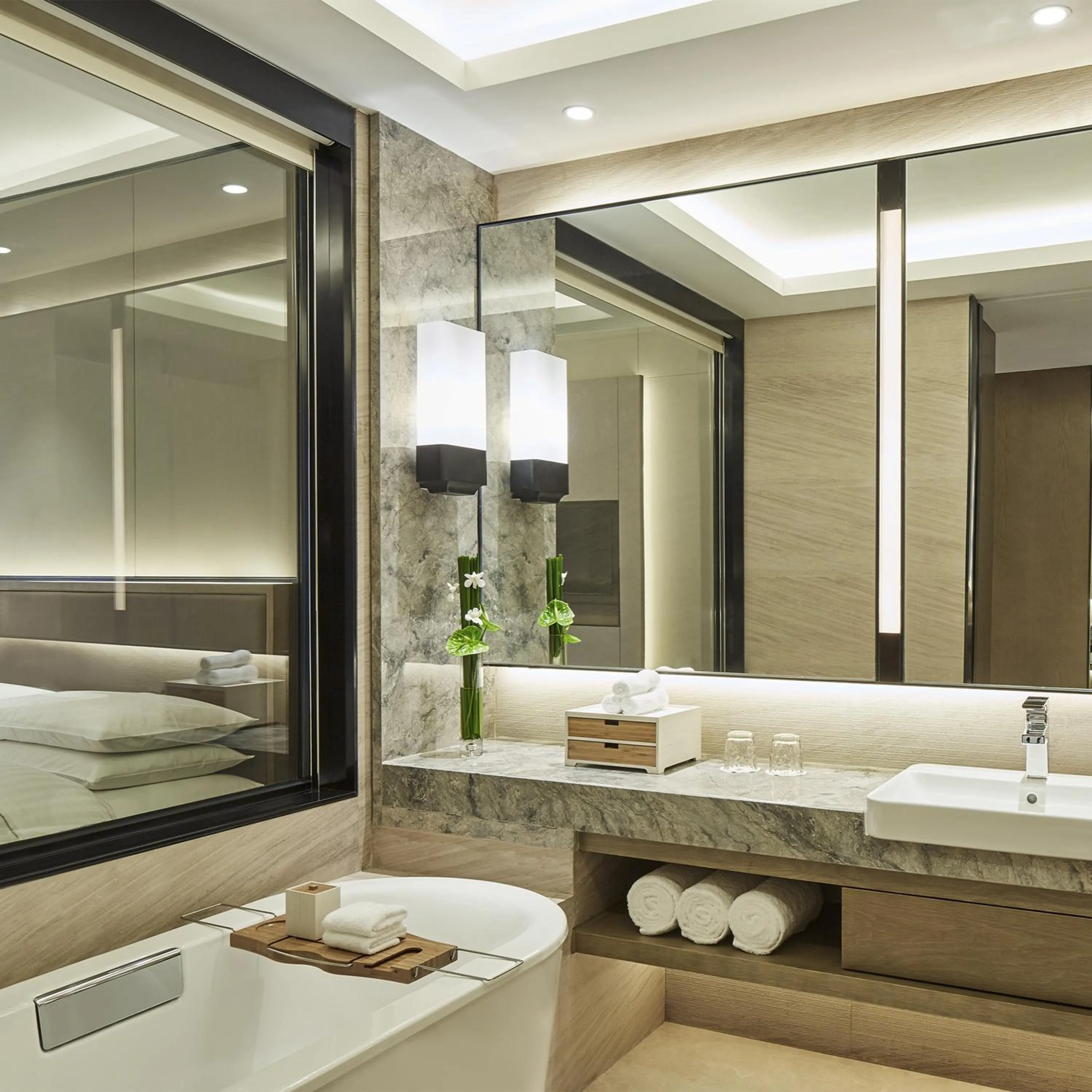 Property building, Bed in Hangzhou Marriott Hotel Qianjiang