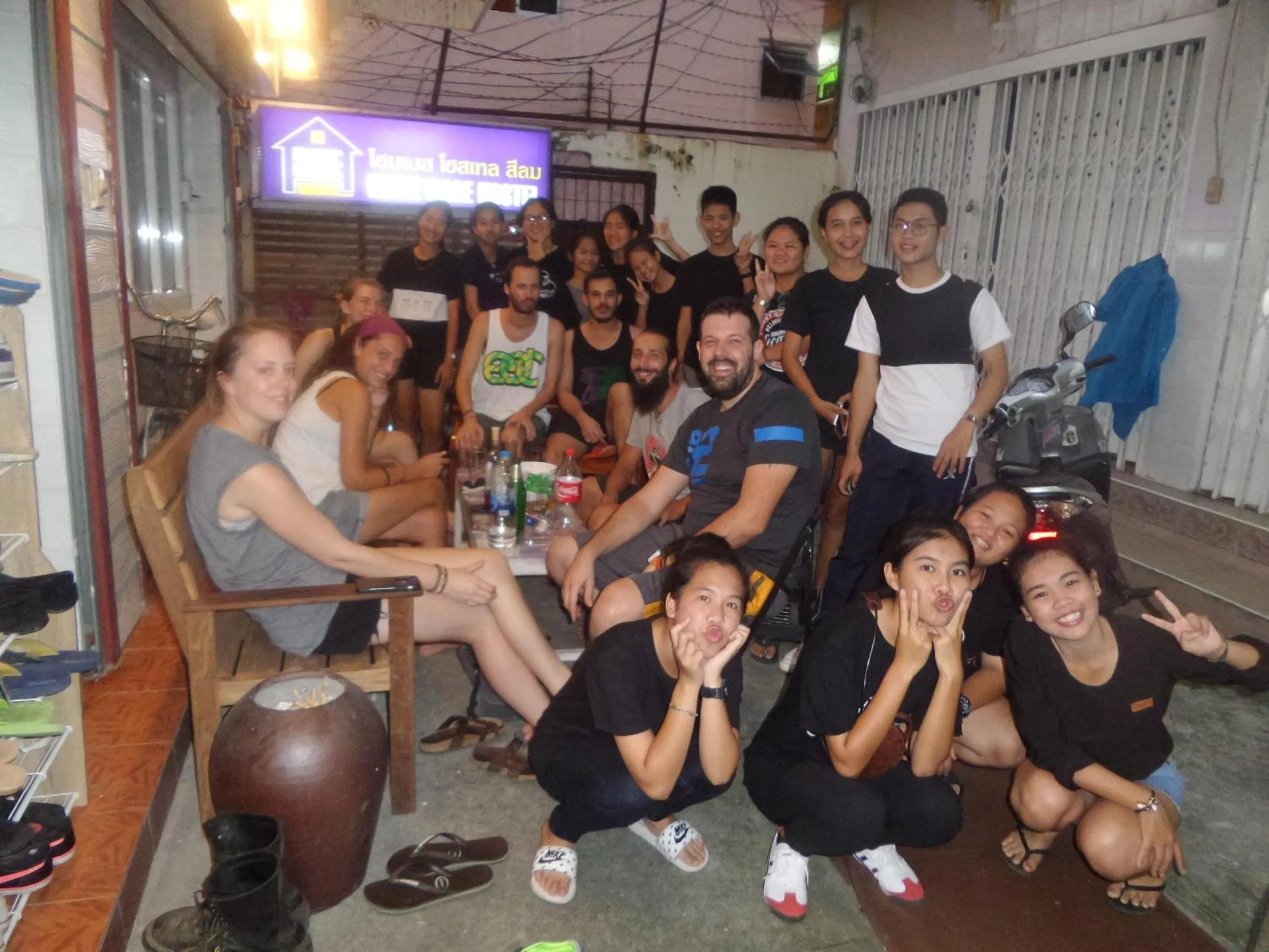 group of guests in Home Base Hostel