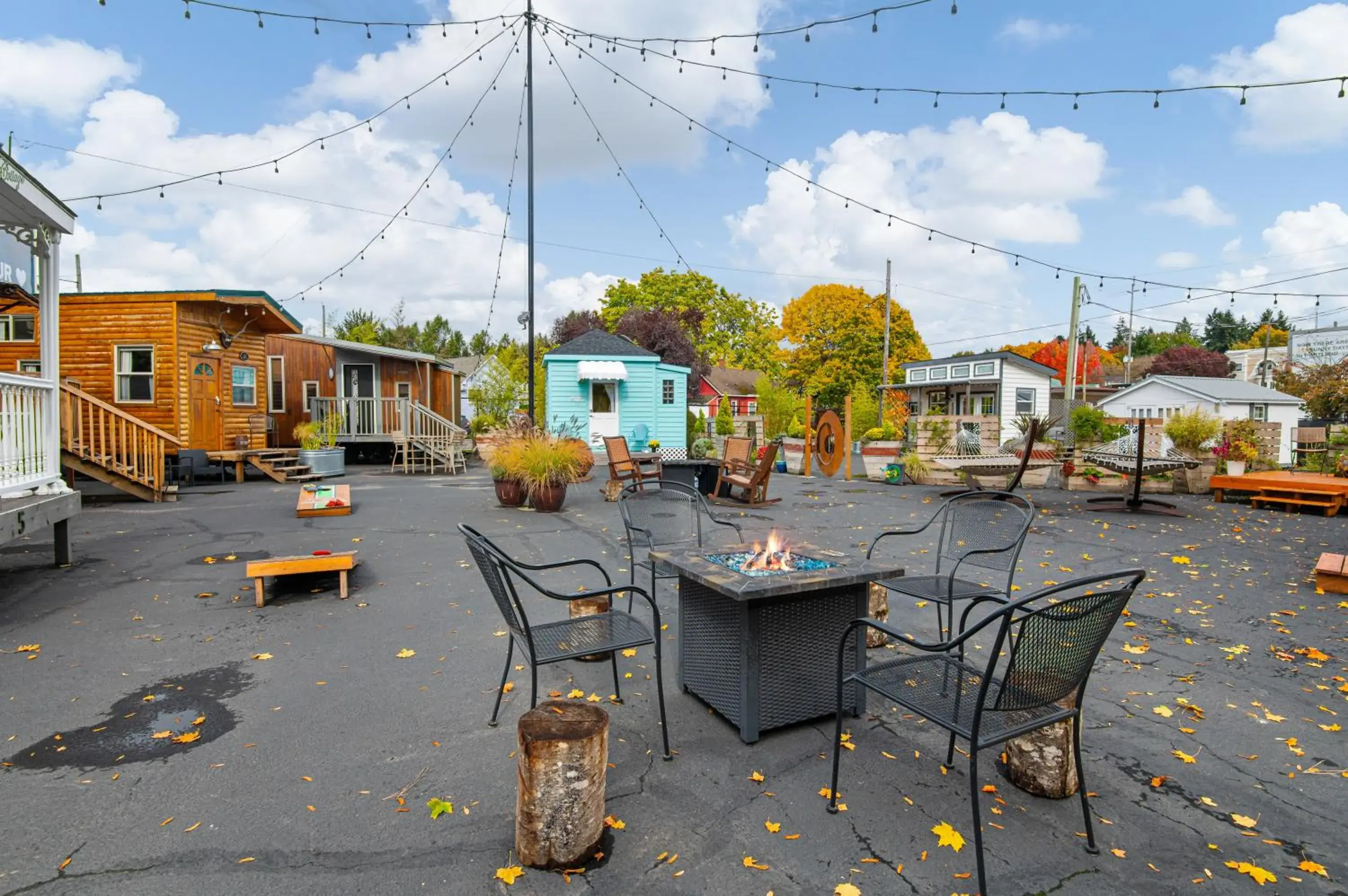 Inner courtyard view in Tiny Digs - Hotel of Tiny Houses Inner courtyard view in Tiny Digs - Hotel of Tiny Houses