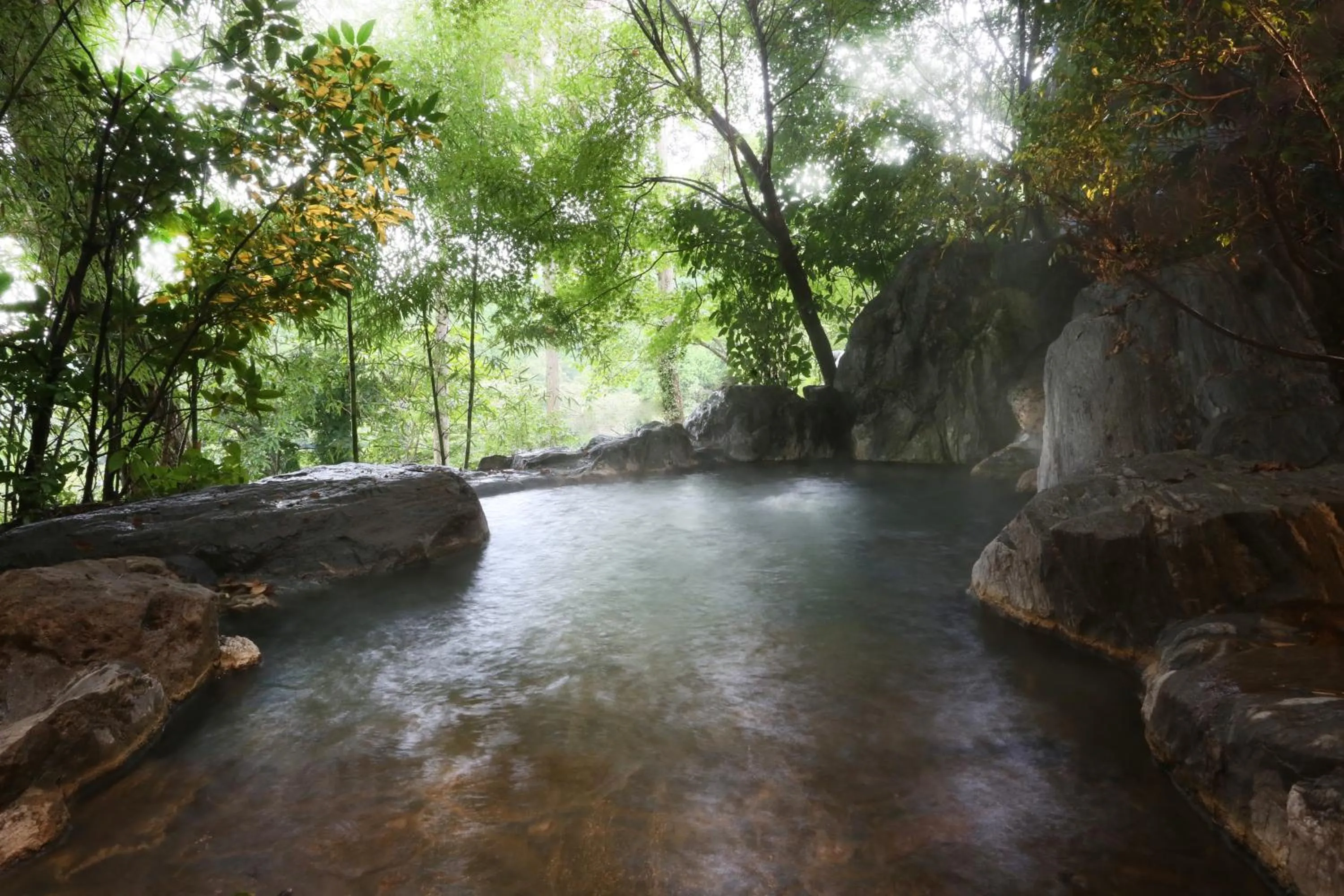 Hot Spring Bath in Gekkoju Kurokawa