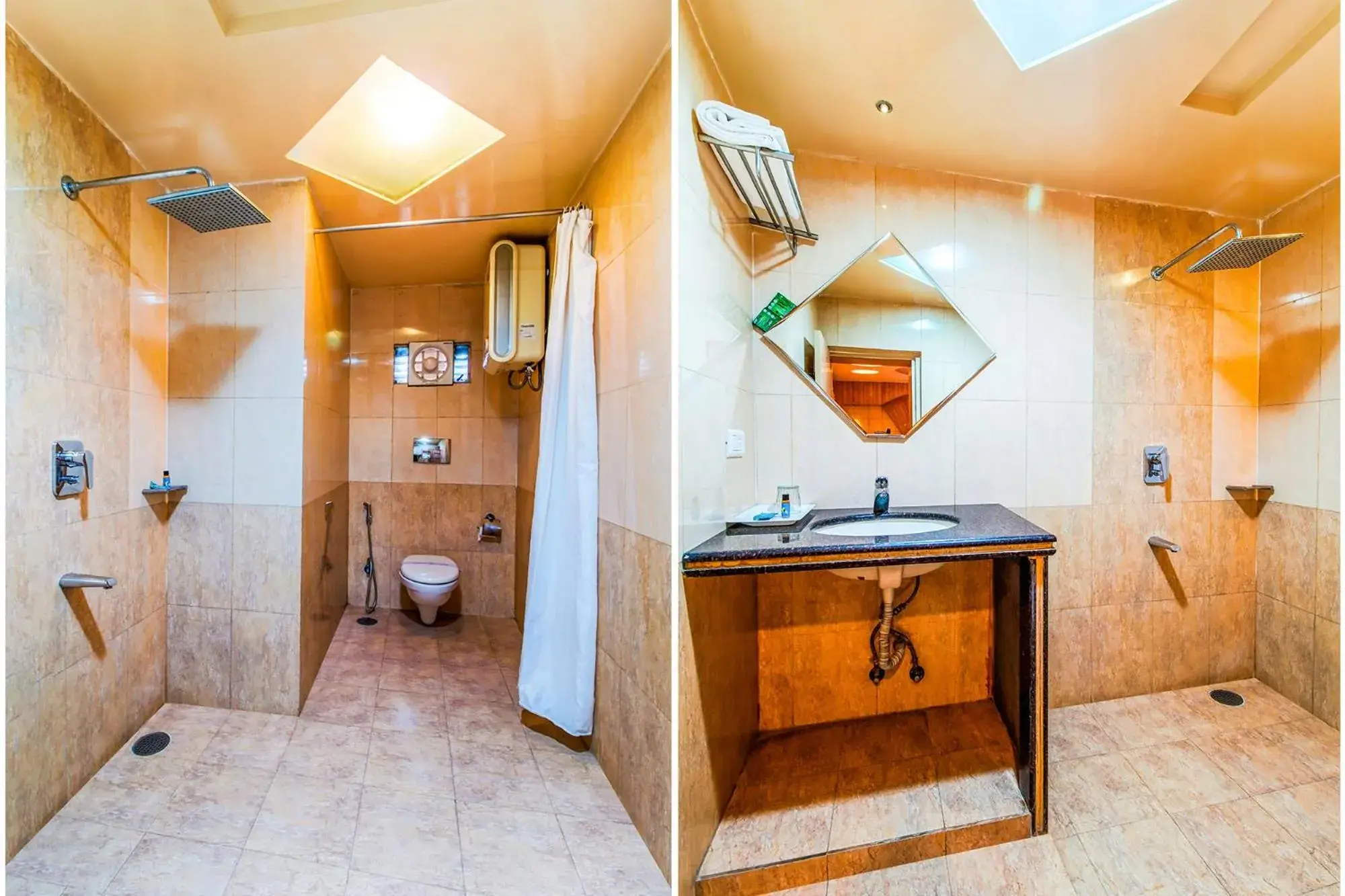 Bathroom in FabHotel Palash Residency Ranchi Railway Station Bathroom in FabHotel Palash Residency Ranchi Railway Station