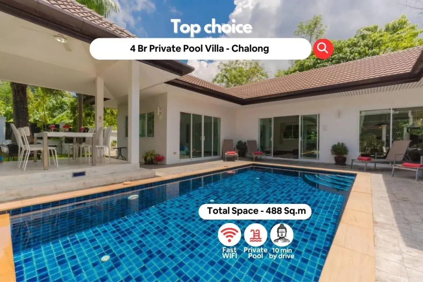 Swimming pool in Chalong - 4 Bedroom Private Pool Villa - Phuket Swimming pool in Chalong - 4 Bedroom Private Pool Villa - Phuket
