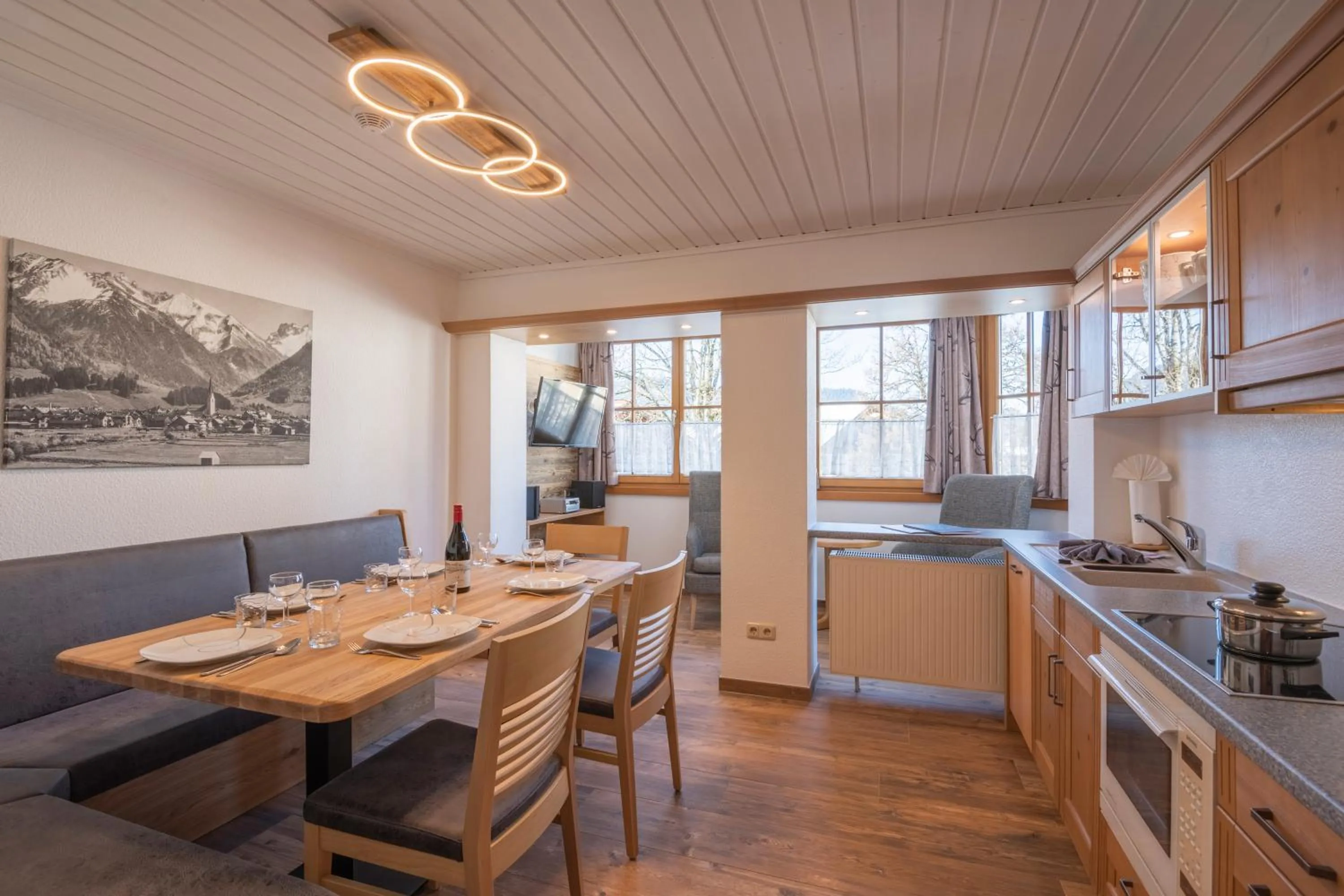 Kitchen or kitchenette in Ferienhotel Sonnenheim