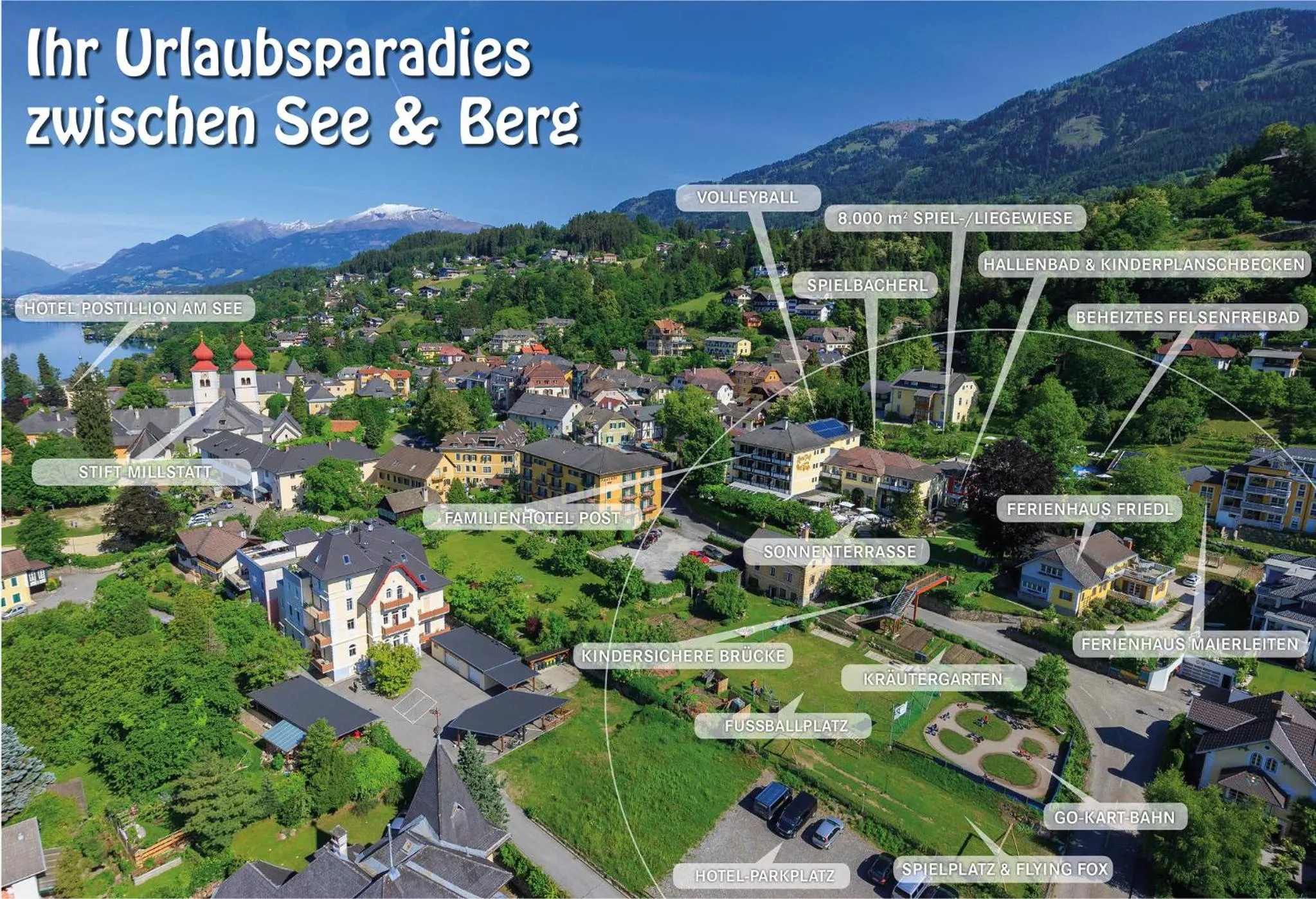 Bird's eye view in Familienhotel Post