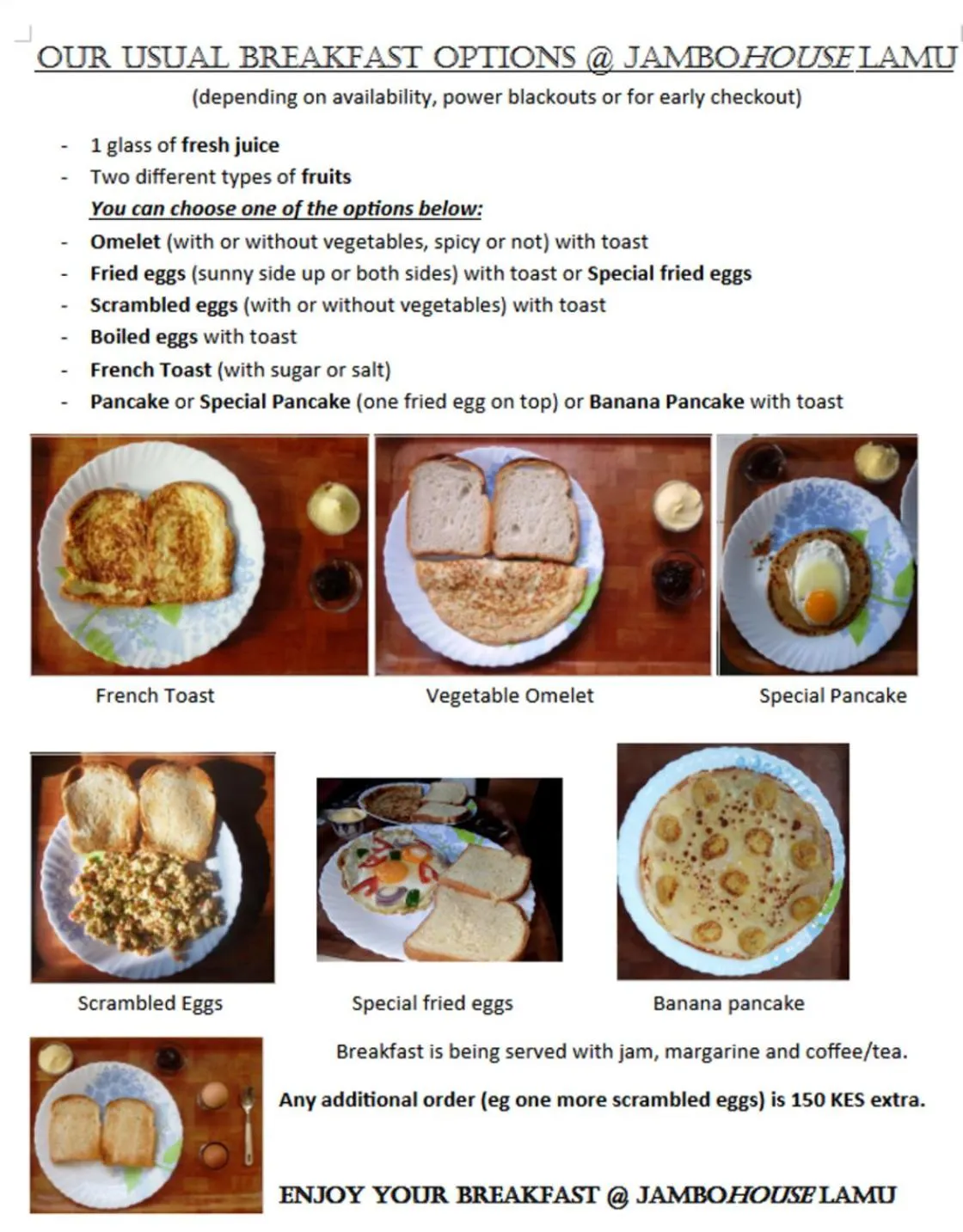 Breakfast in JamboHouse Lamu