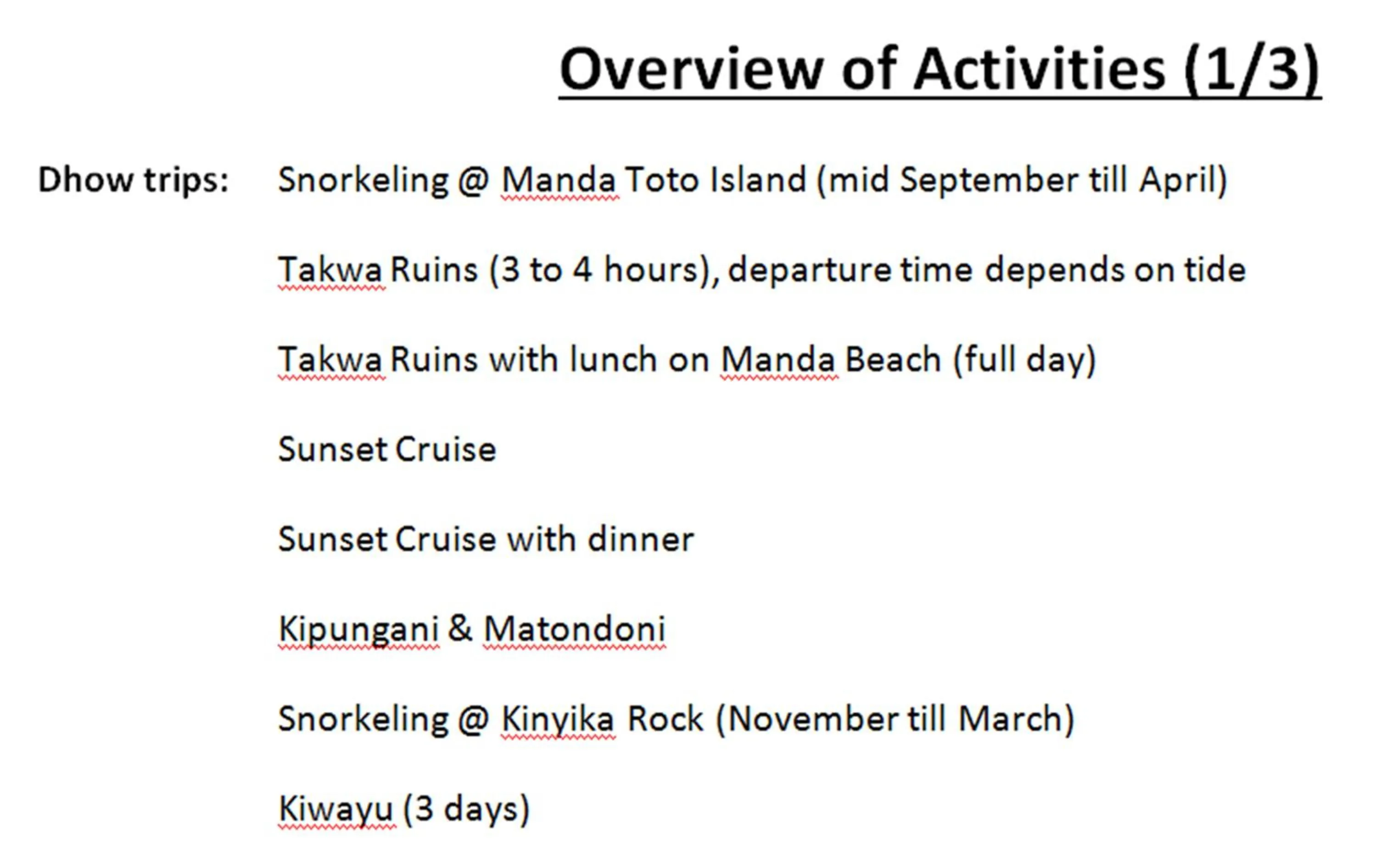 Sports in JamboHouse Lamu