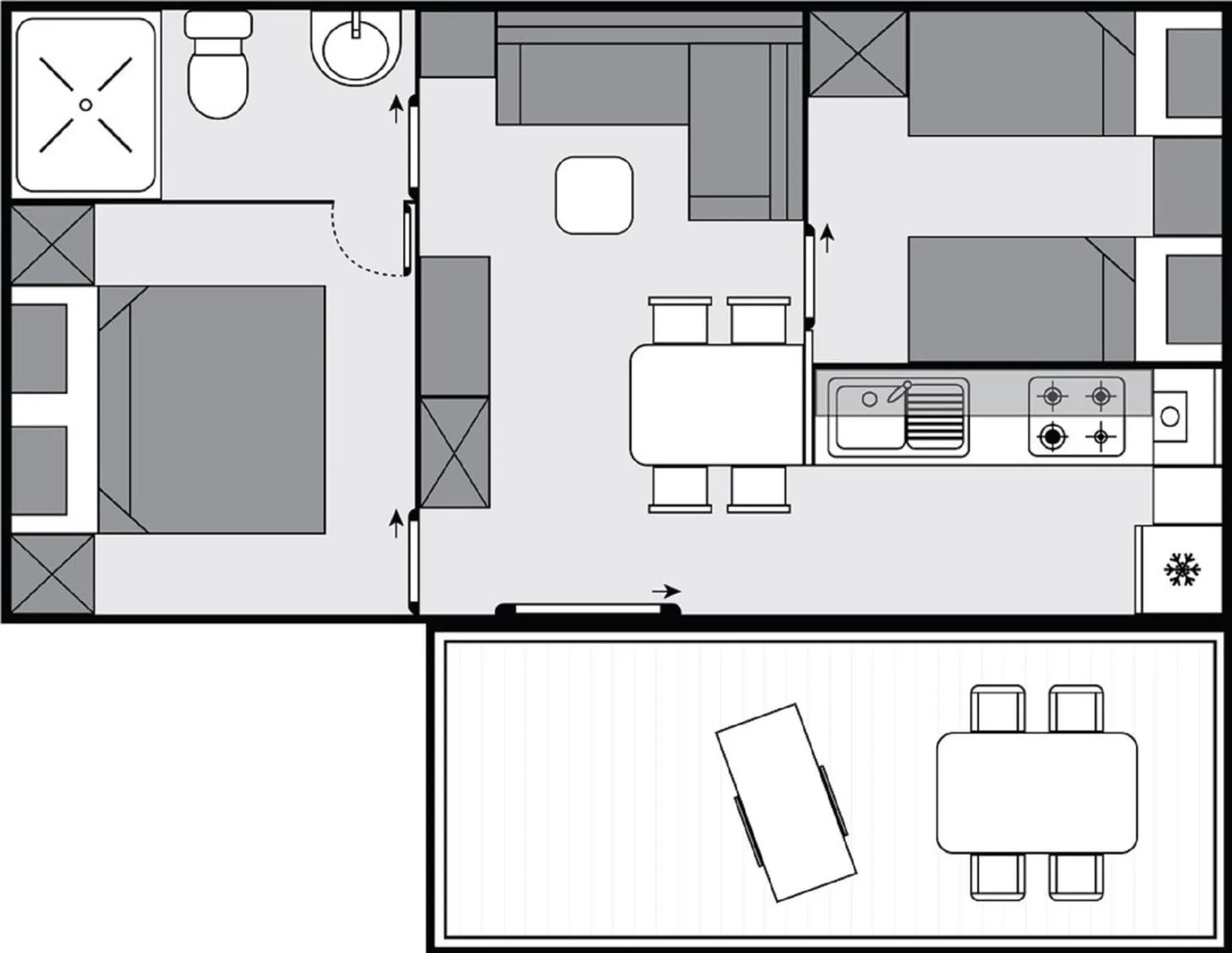 Floor plan in Victoria Mobilehome Tortoreto Lido