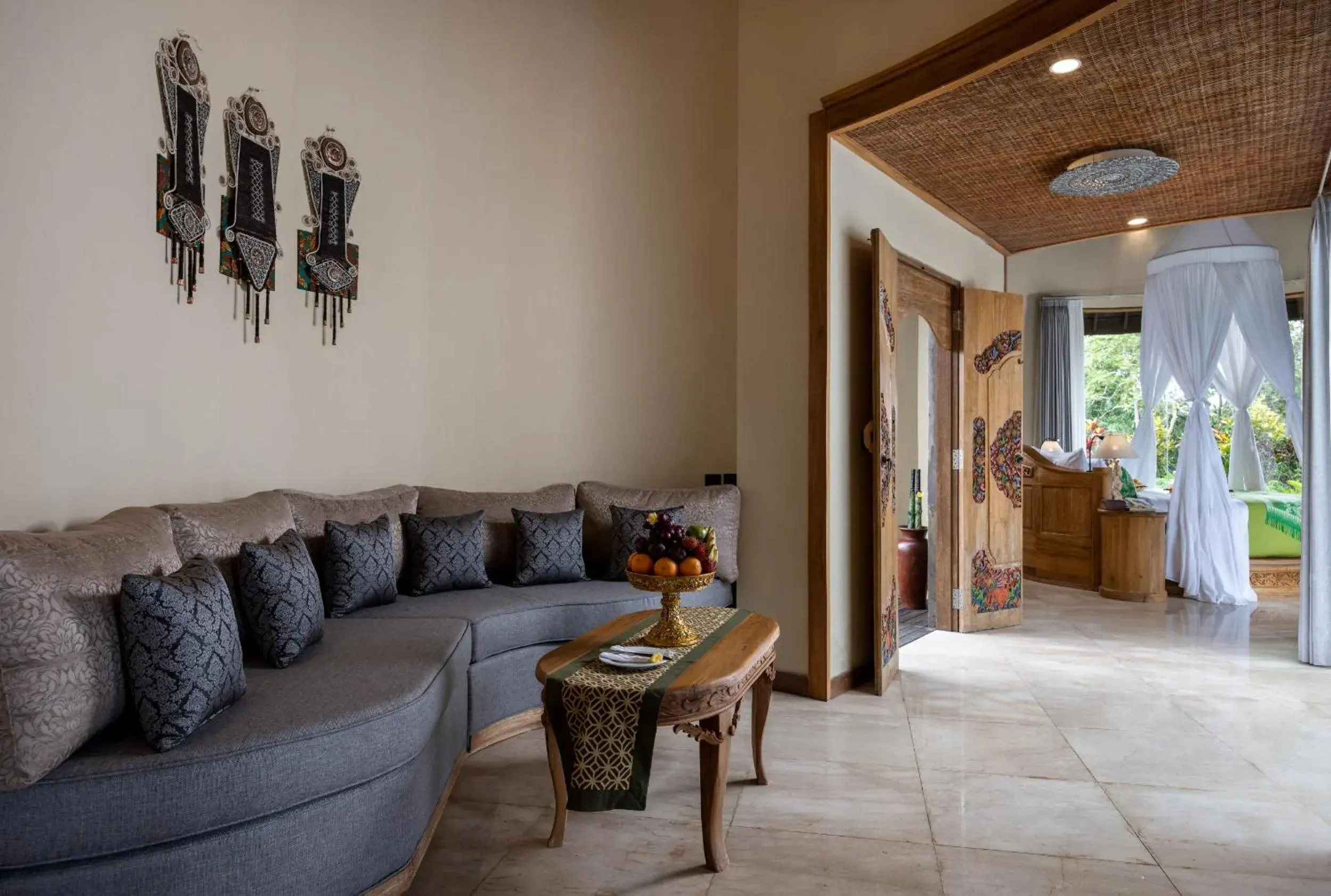 Living room in The Alena Resort a Pramana Experience Living room in The Alena Resort a Pramana Experience