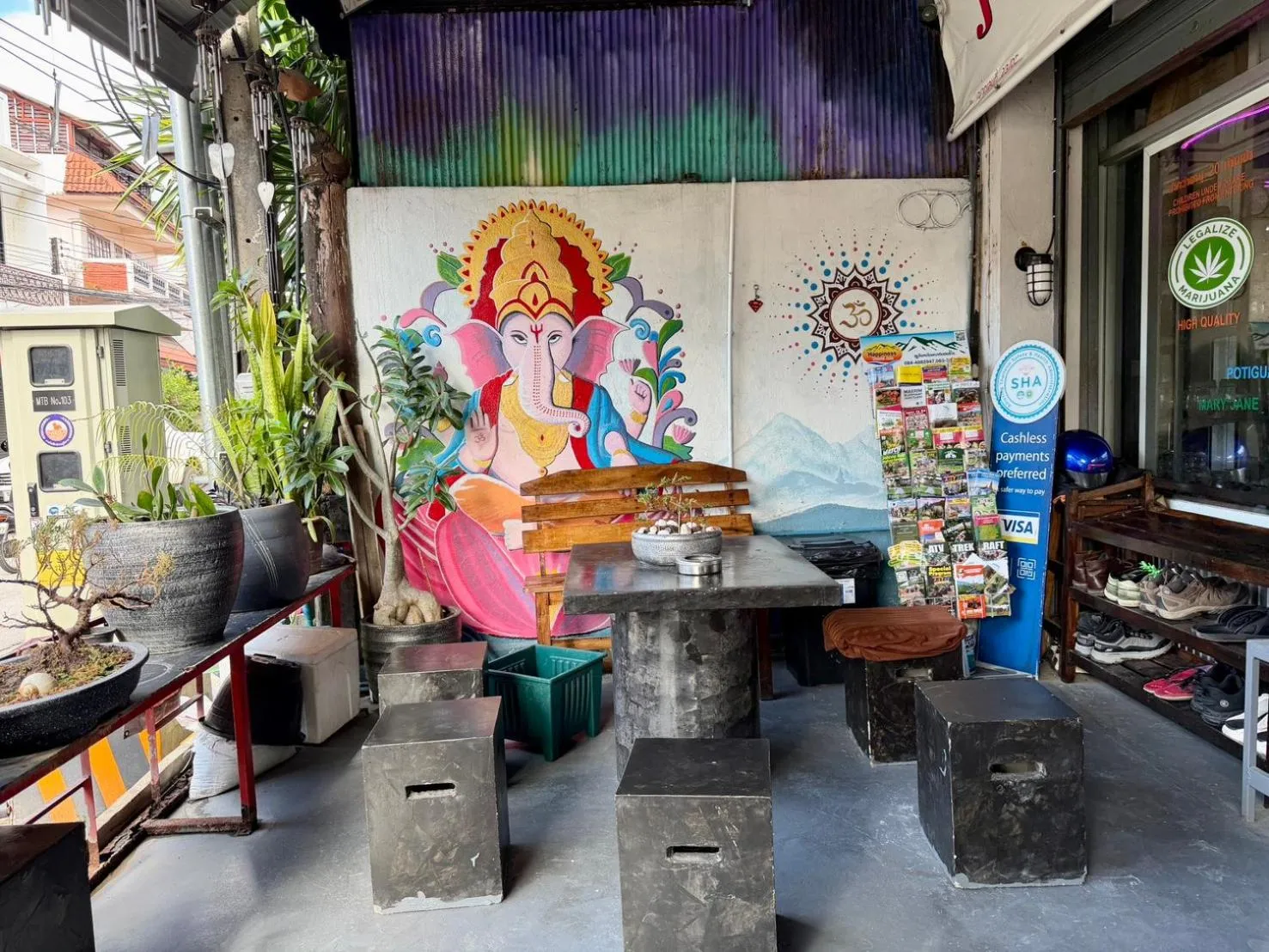 Seating area in J Giant Hostel