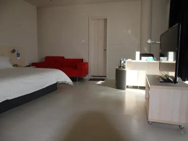 Bed in Jinjiang Inn Zhangjiakou Xuanhua People's Park Bed in Jinjiang Inn Zhangjiakou Xuanhua People's Park