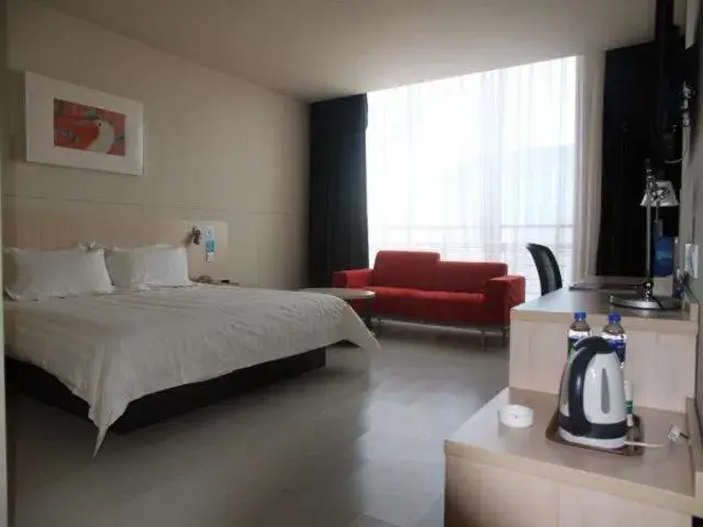 Bed in Jinjiang Inn Zhangjiakou Xuanhua People's Park Bed in Jinjiang Inn Zhangjiakou Xuanhua People's Park