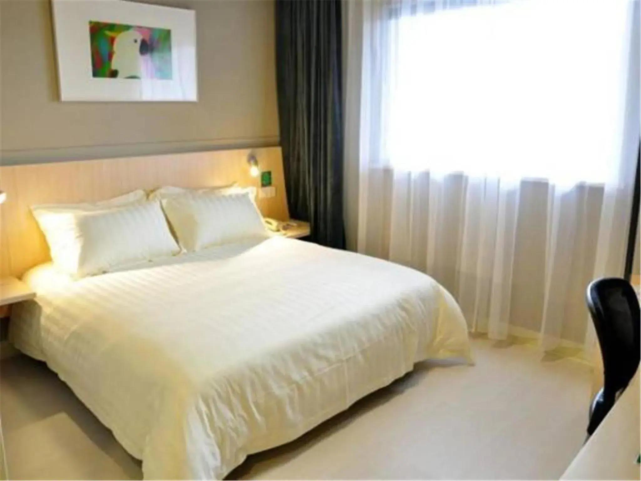 Bed in Jinjiang Inn Qingdao Cangkou Park Bed in Jinjiang Inn Qingdao Cangkou Park