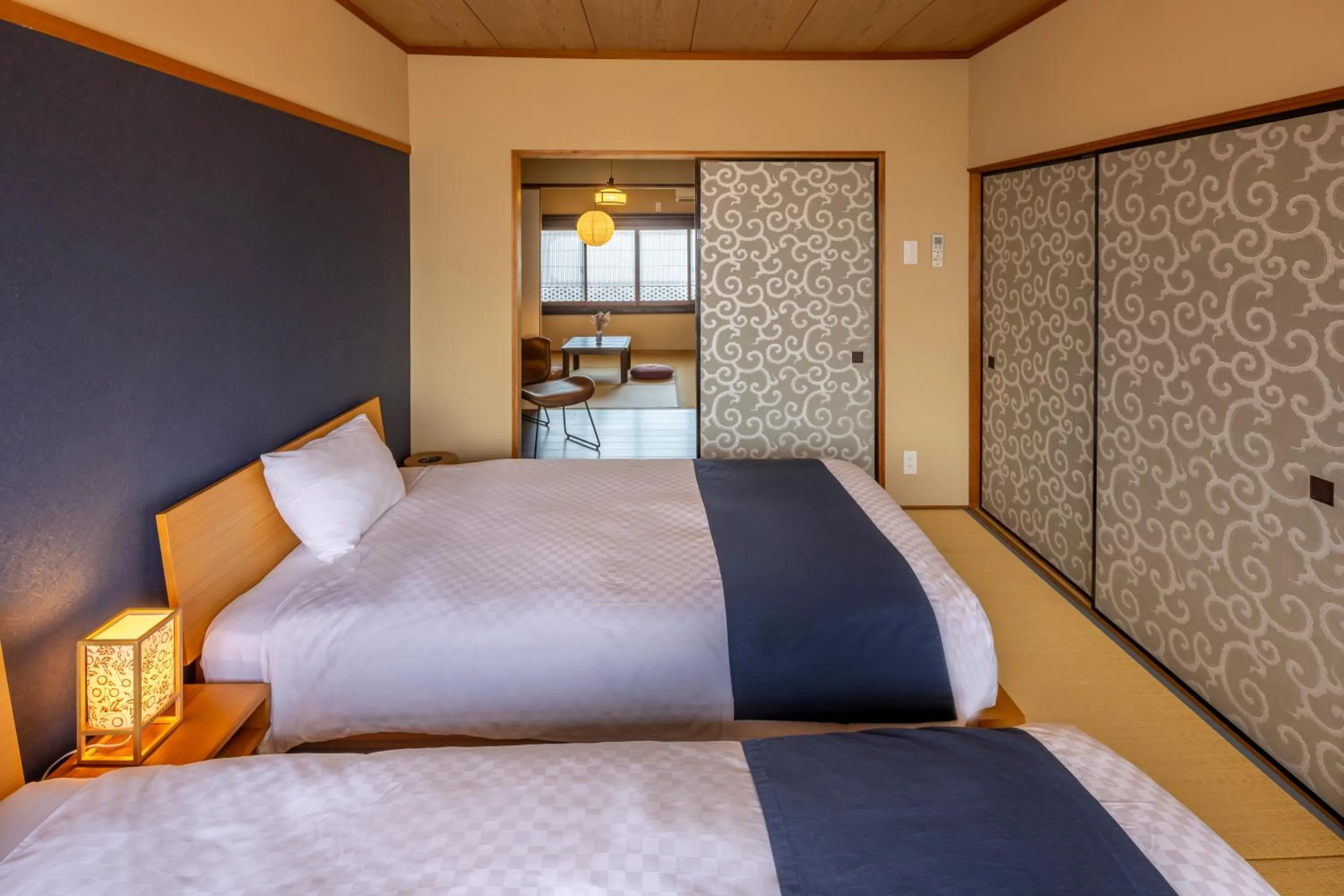 Bedroom, Bed in Machiya Oozora