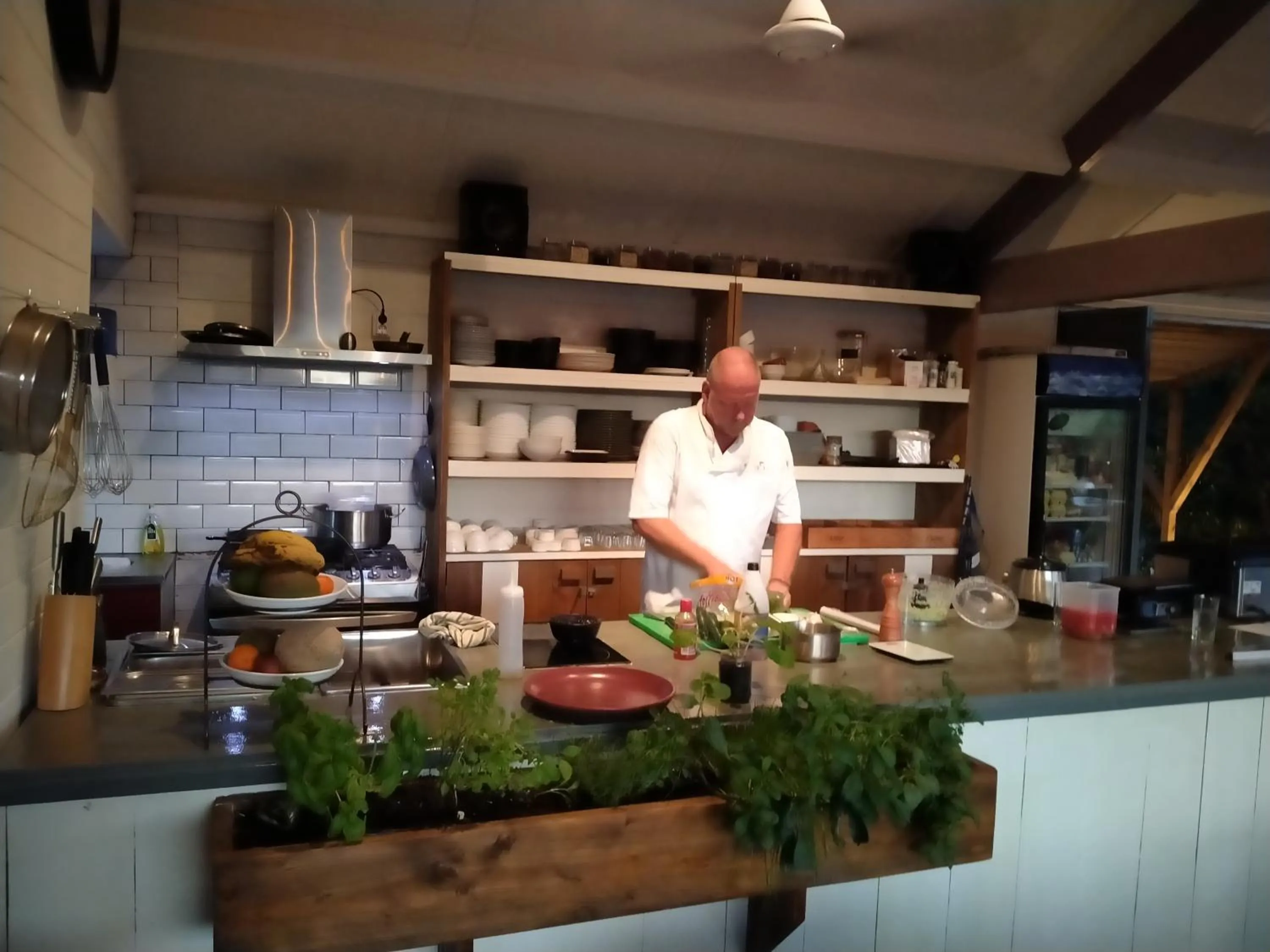 Communal kitchen in Red Palm Village