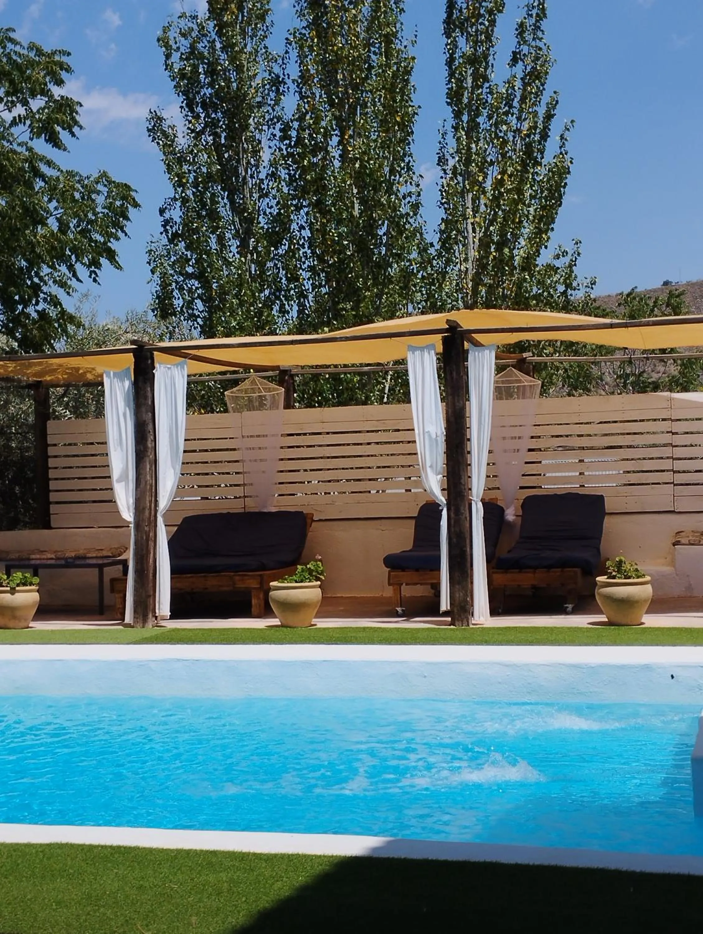 Pool view in Hotel Finca Aldabra