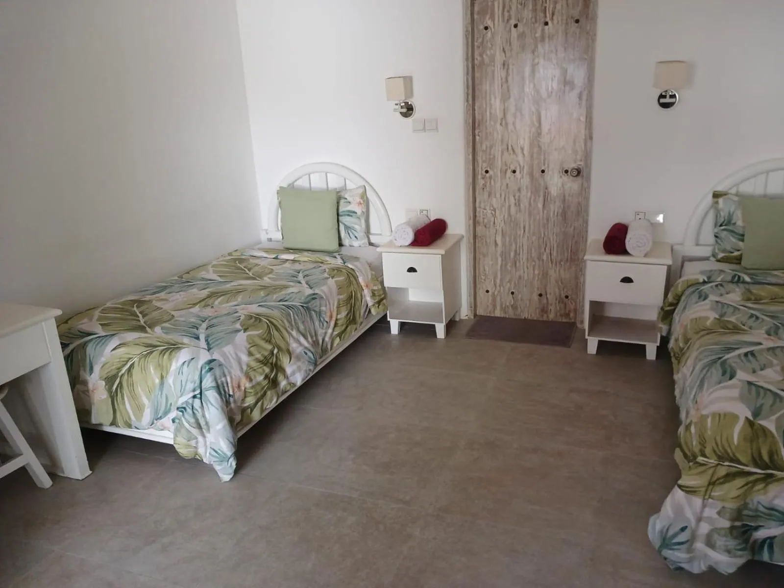 Bed in White Coconut Resort