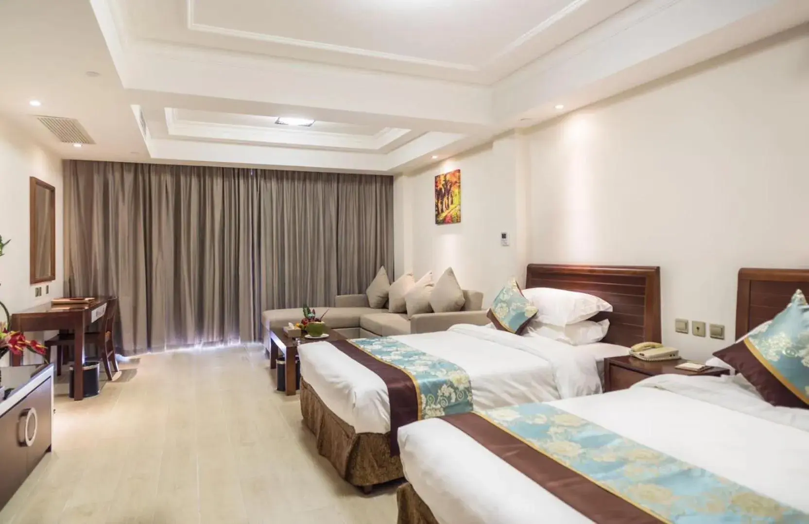 Restaurant/places to eat, Bed in Sanya Yikehai View Apartments Restaurant/places to eat, Bed in Sanya Yikehai View Apartments