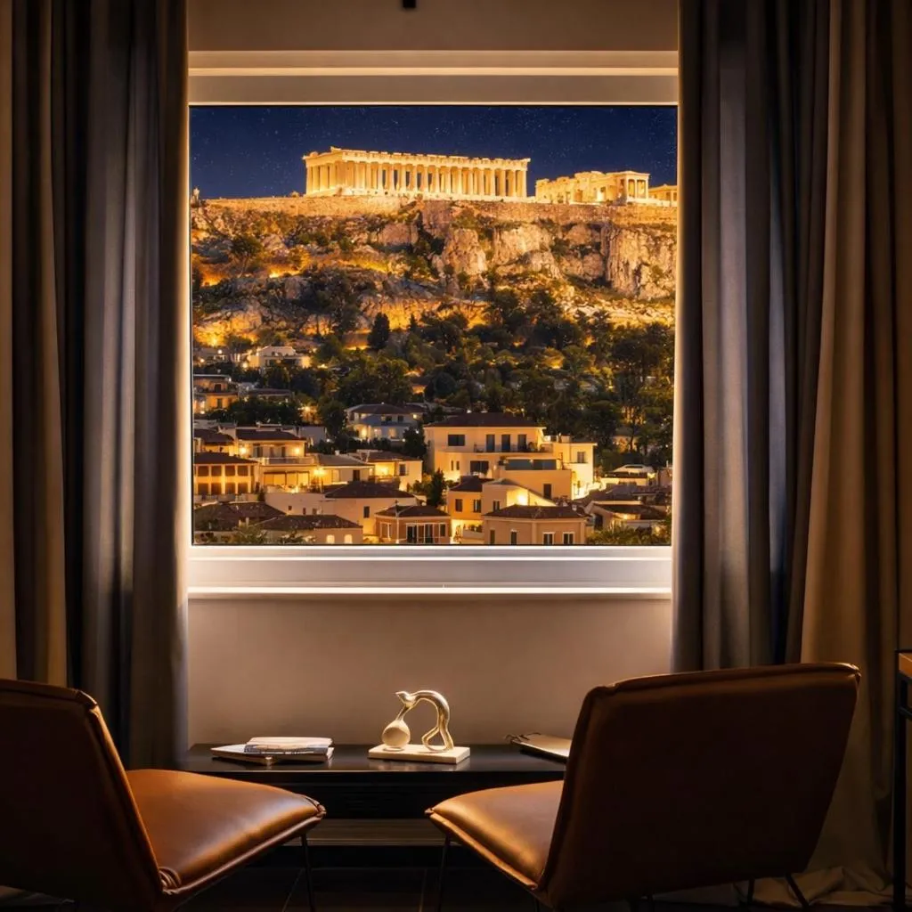 Living room in Elite Ermou Suites