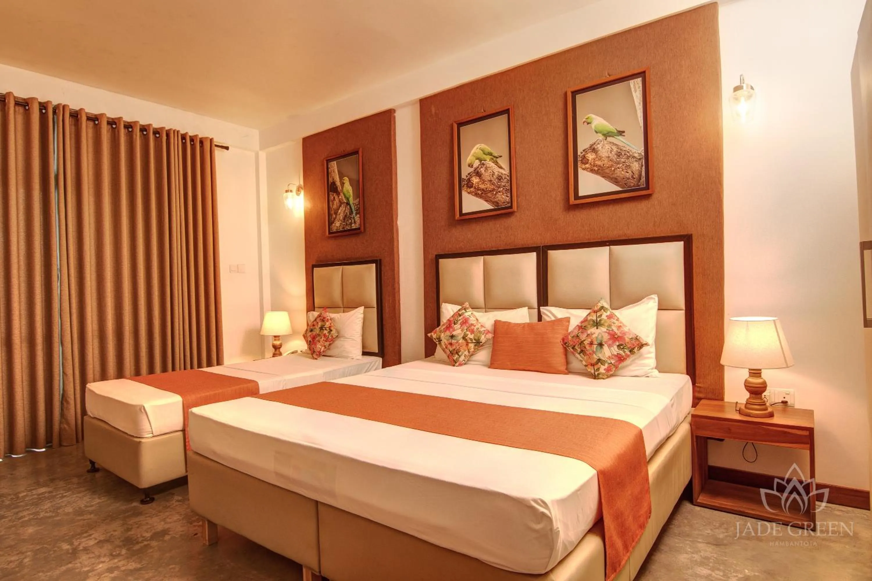 Bed in Jade Green Hotel Hambantota