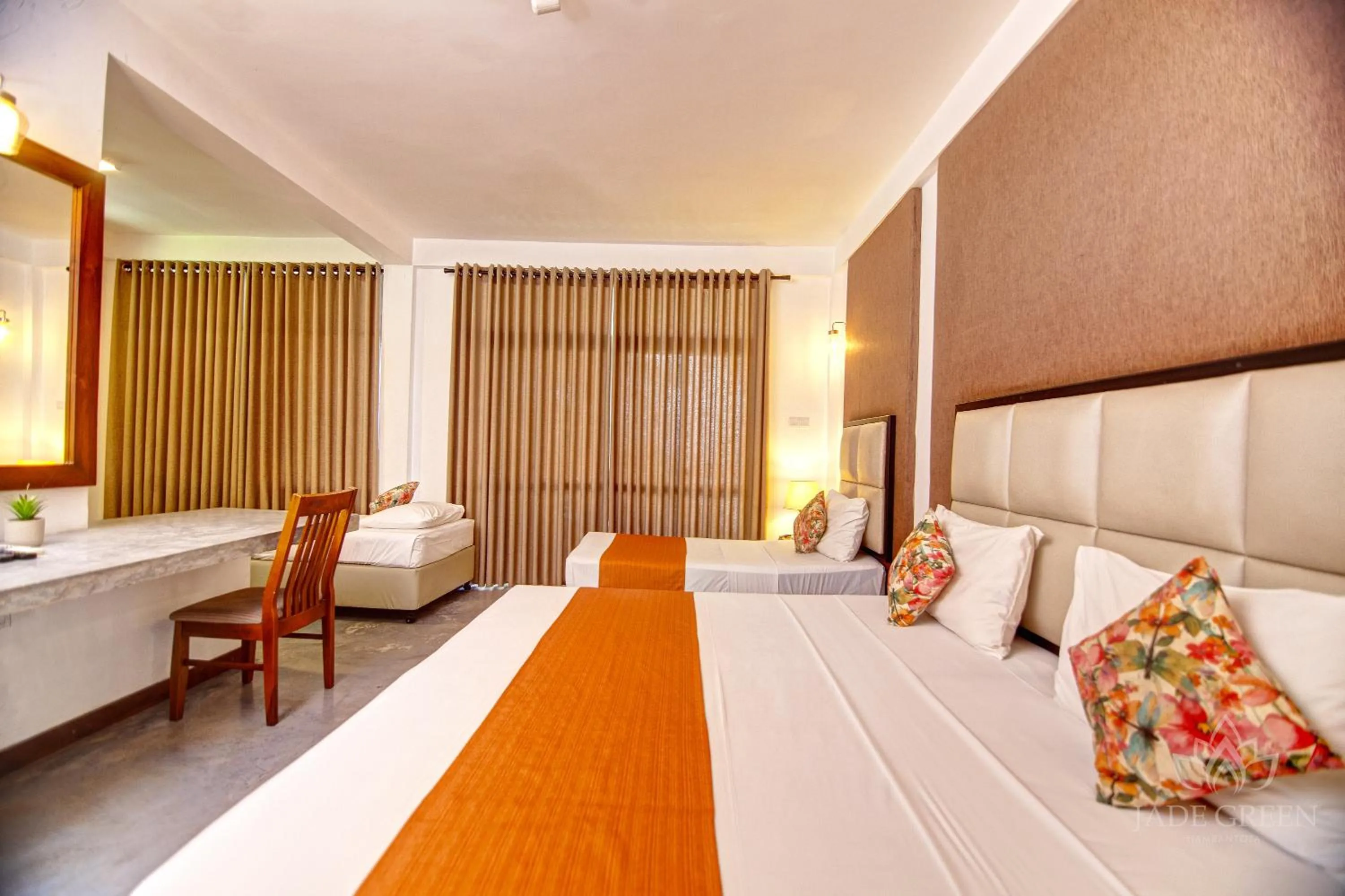 Bed in Jade Green Hotel Hambantota