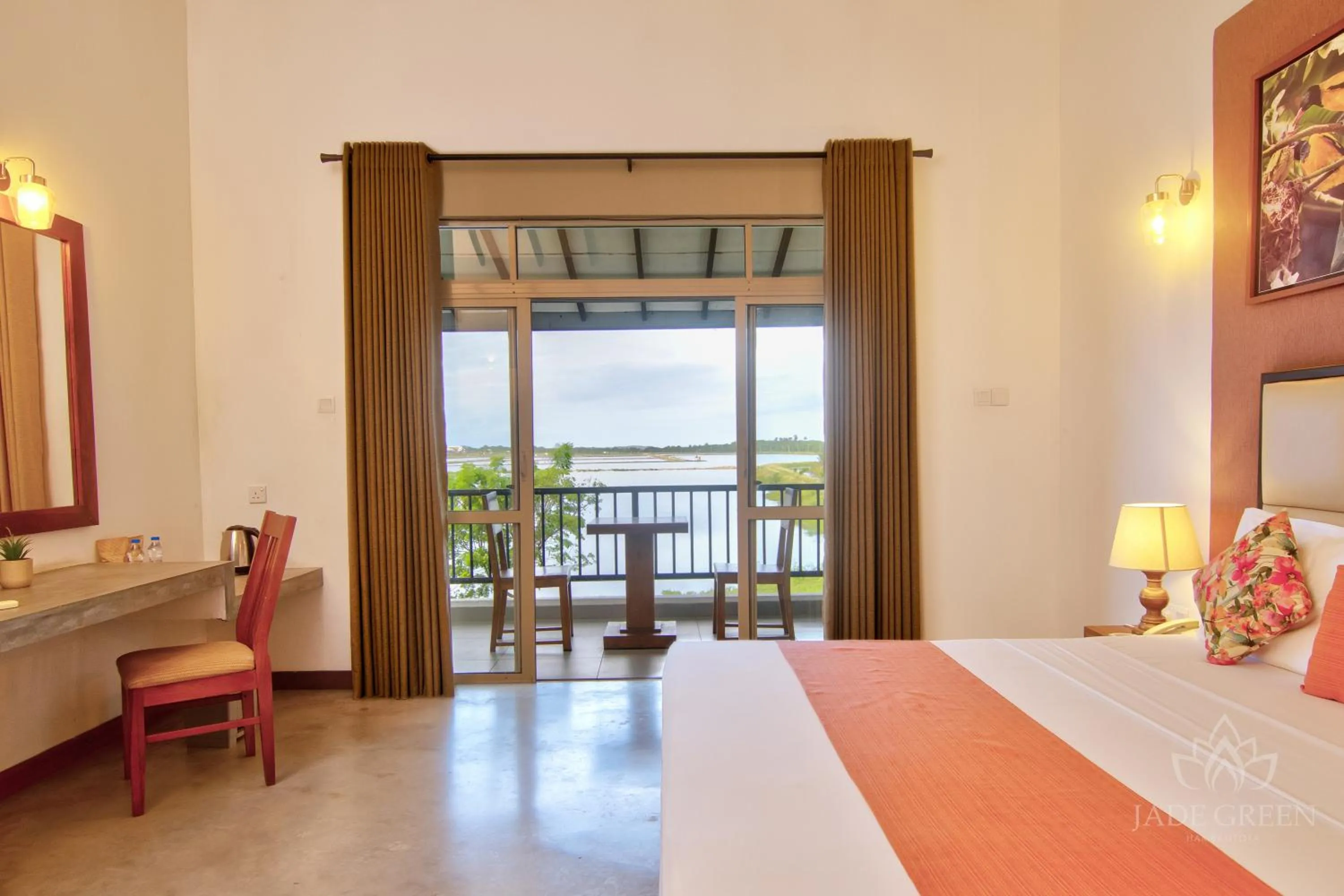 Bed in Jade Green Hotel Hambantota