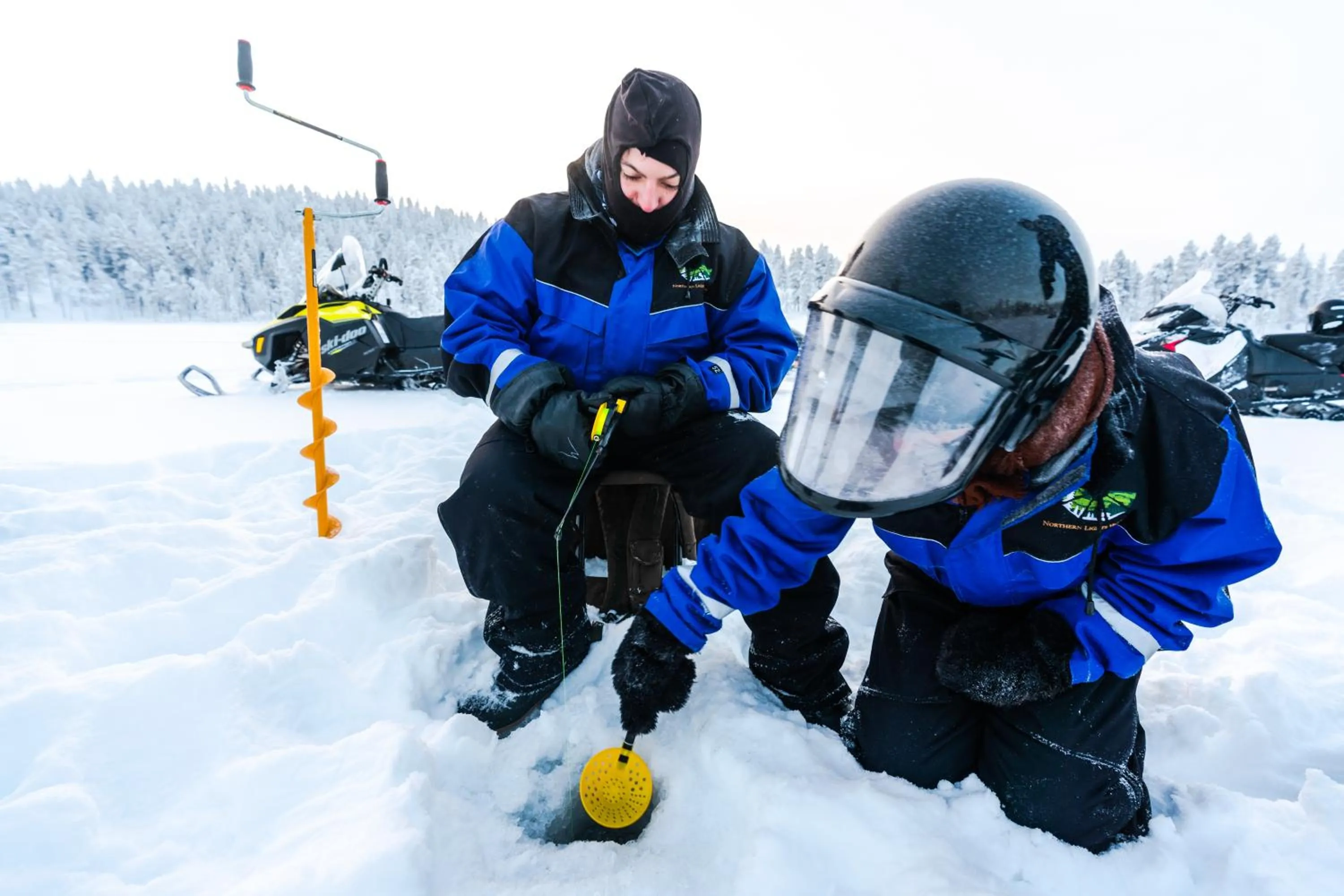 People in Northern Lights Village Saariselkä