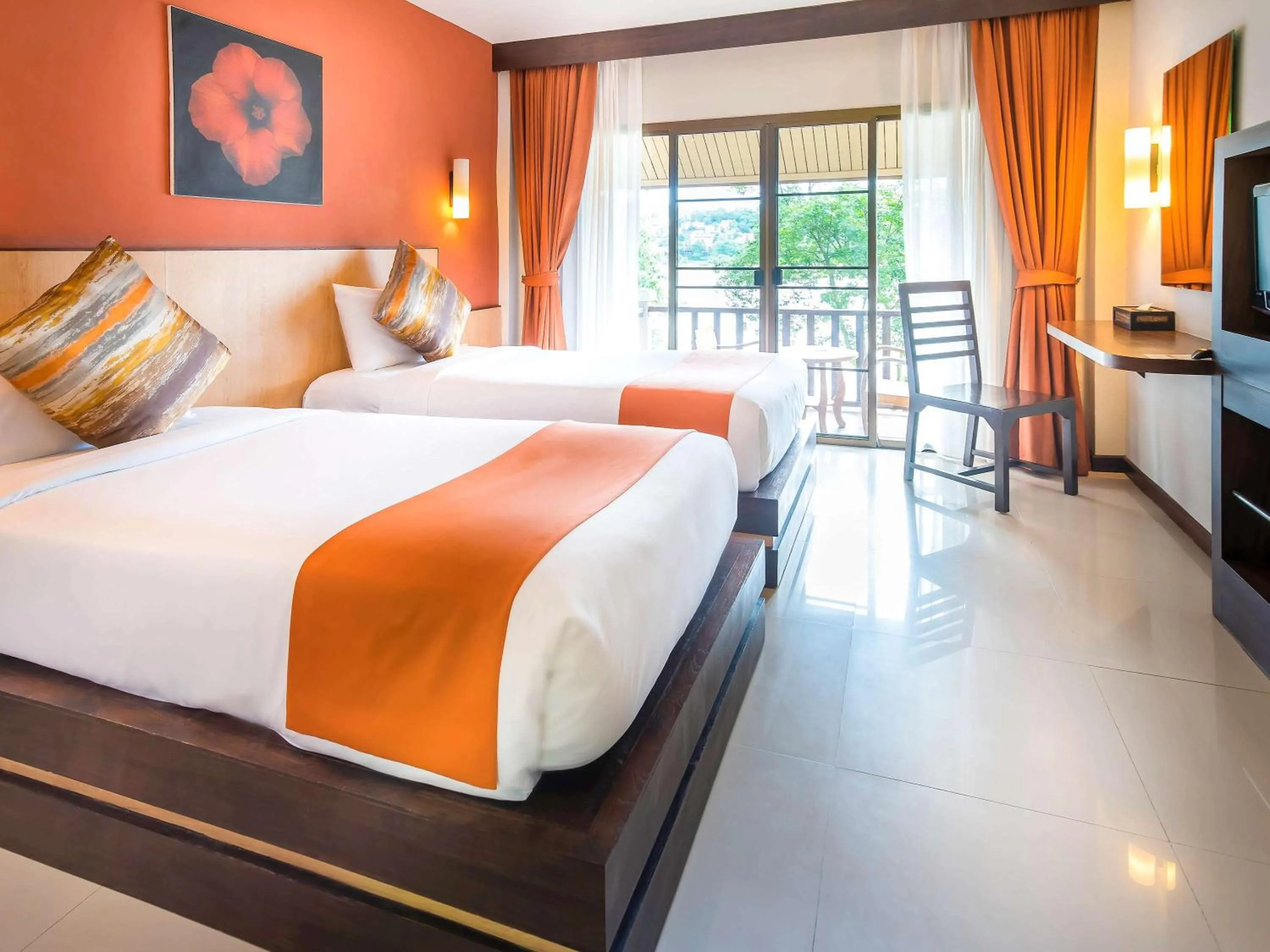 Photo of the whole room, Bed in Chiangkhong Teak Garden Riverfront Onsen Hotel- SHA Extra Plus