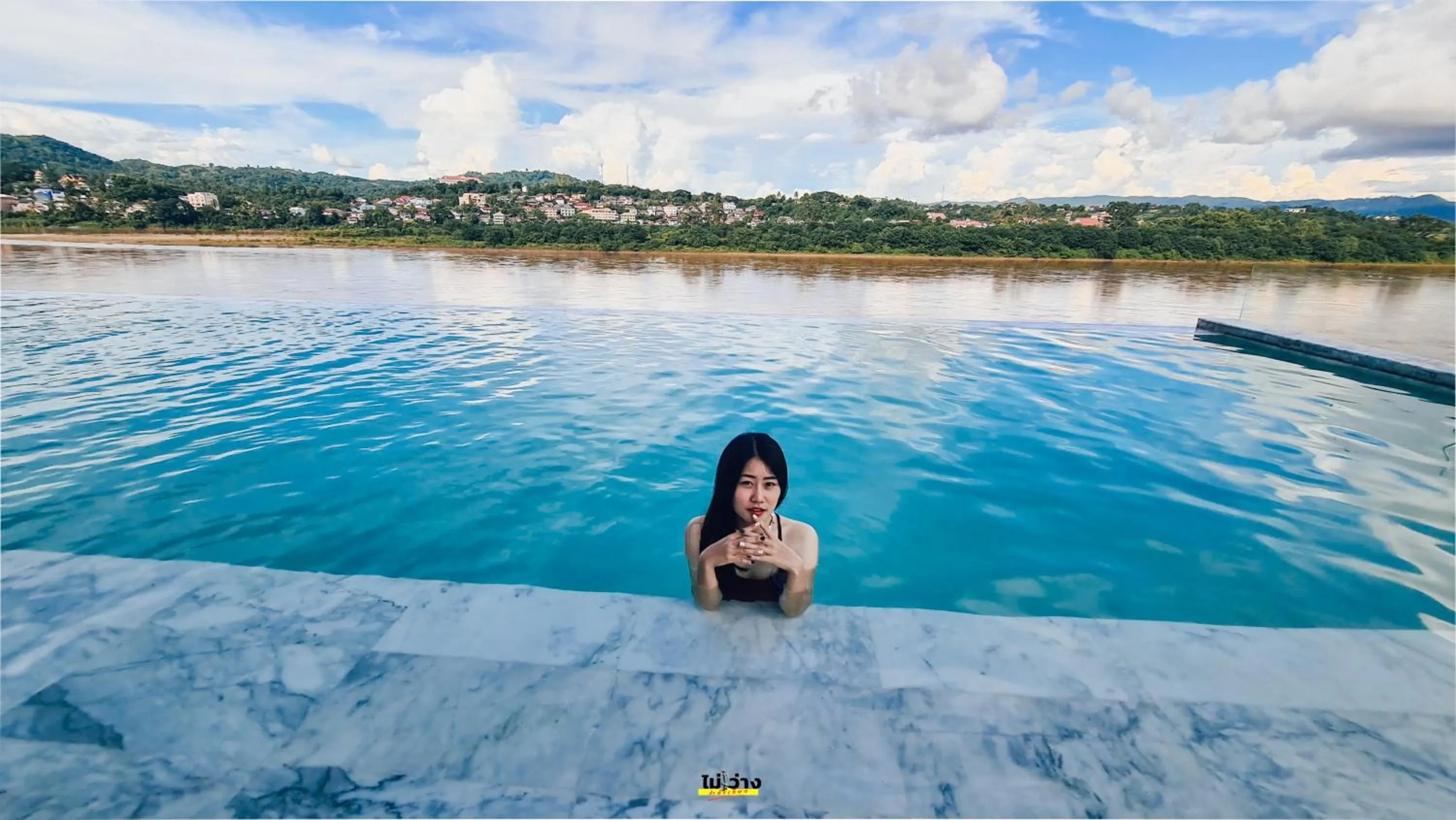 Swimming pool in Chiangkhong Teak Garden Riverfront Onsen Hotel- SHA Extra Plus