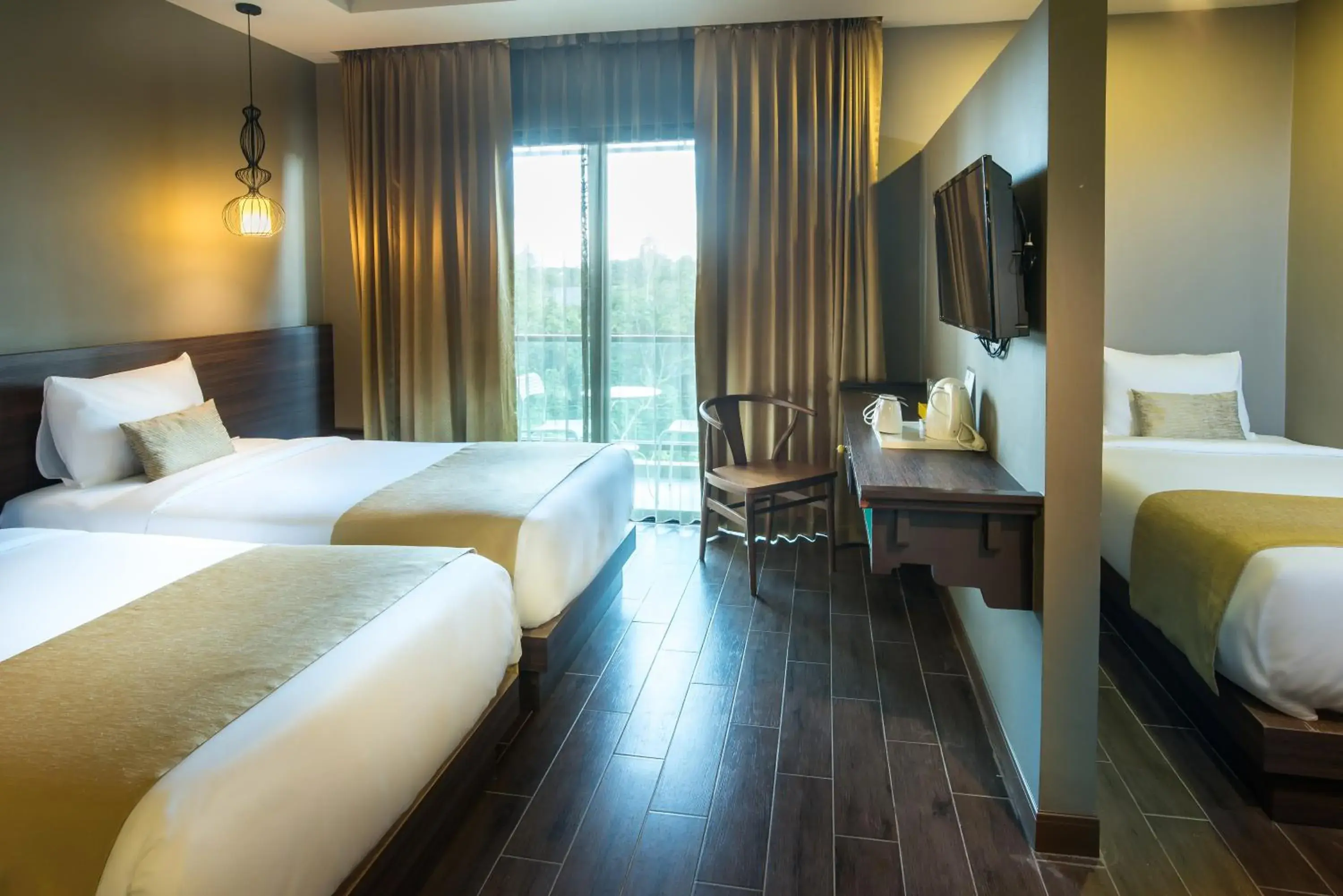 Bathroom, Bed in Chiangkhong Teak Garden Riverfront Onsen Hotel- SHA Extra Plus Bathroom, Bed in Chiangkhong Teak Garden Riverfront Onsen Hotel- SHA Extra Plus