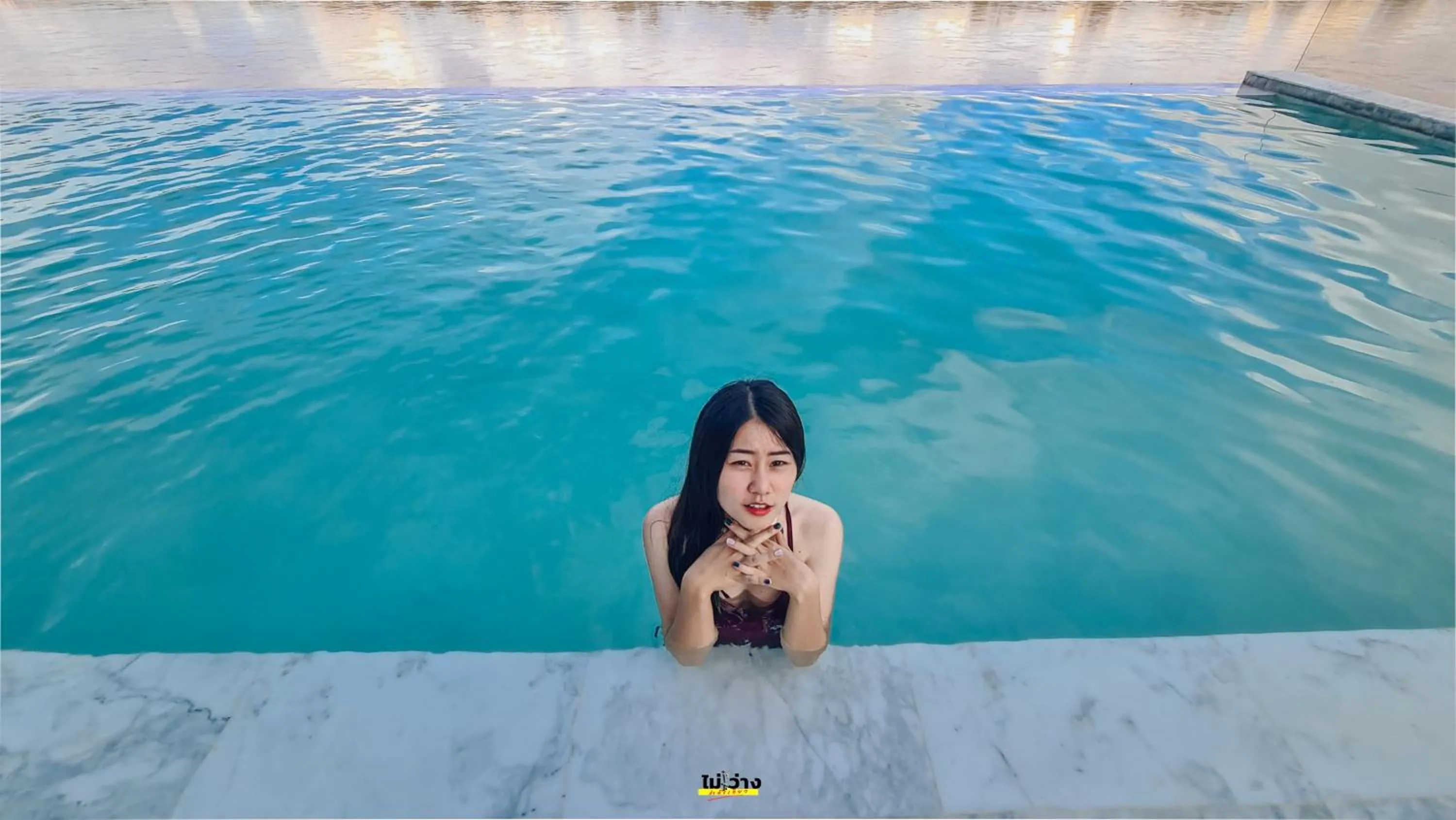 Swimming pool in Chiangkhong Teak Garden Riverfront Onsen Hotel- SHA Extra Plus