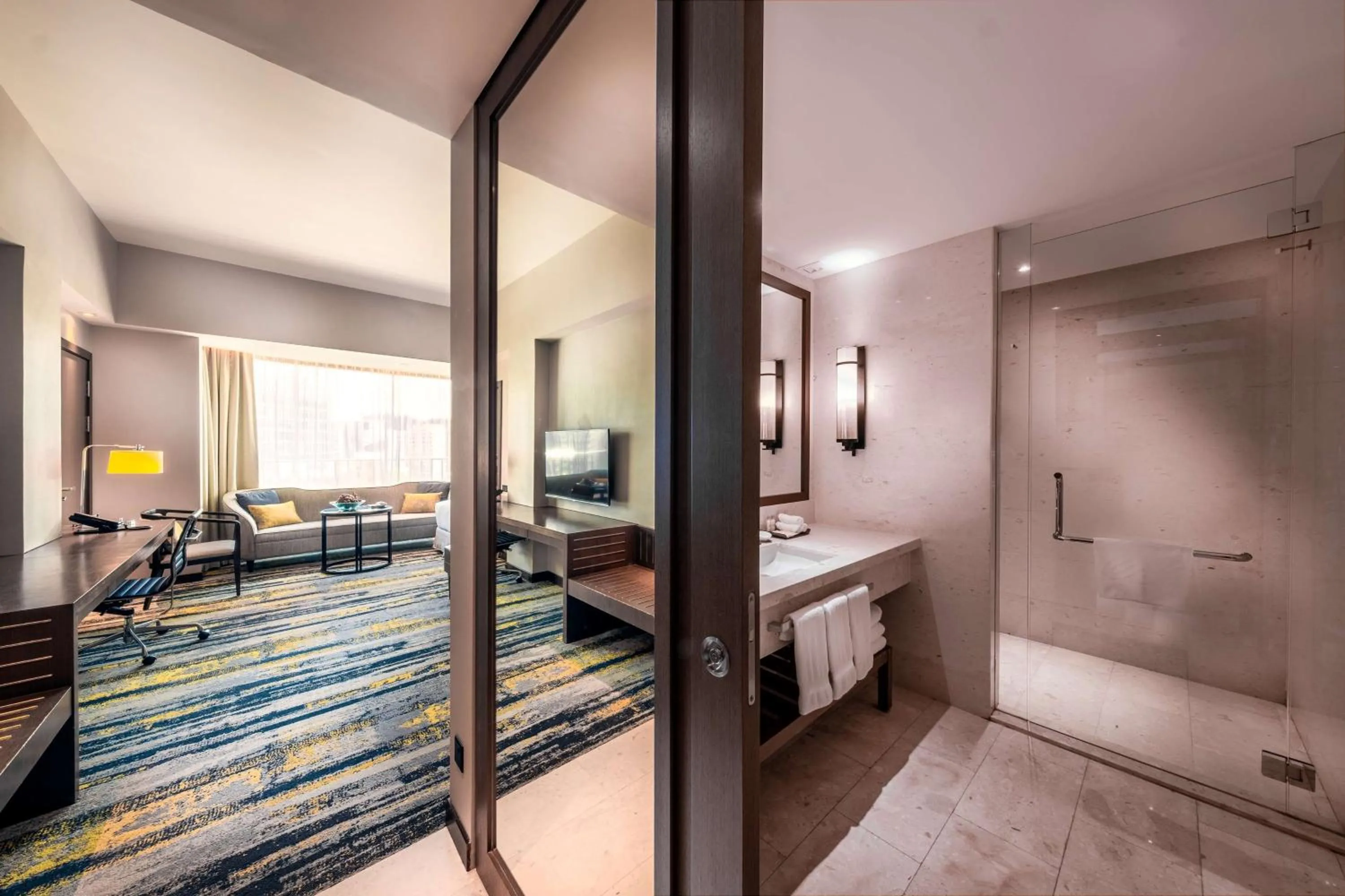 Bathroom, Bed in Hilton Kota Kinabalu