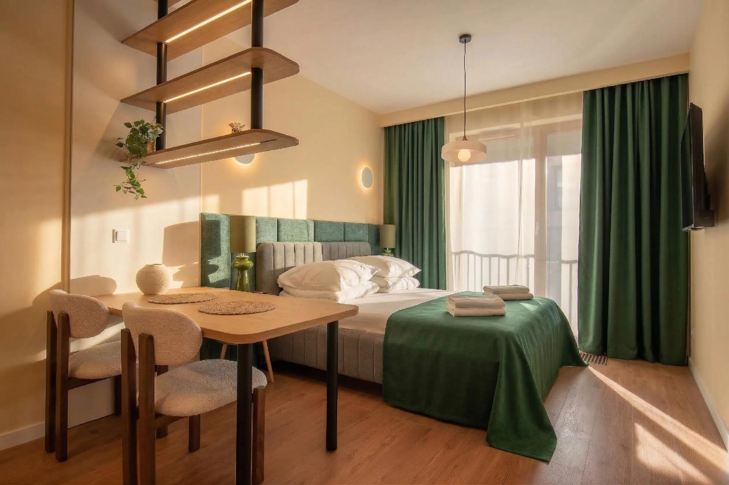 Bedroom, Bed in City Lights Apartments