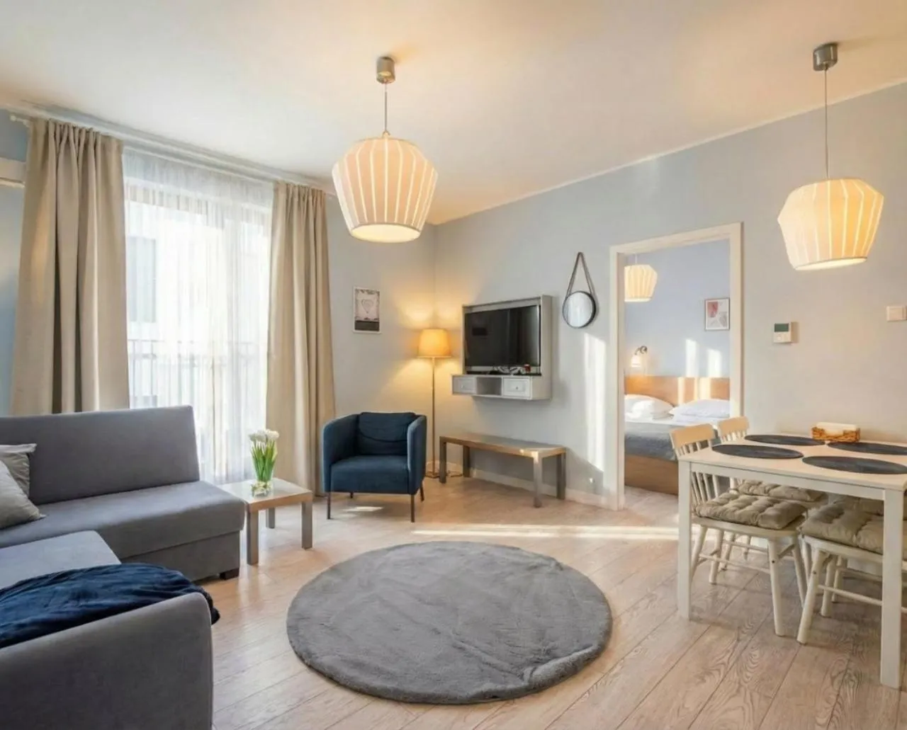 Living room in City Lights Apartments