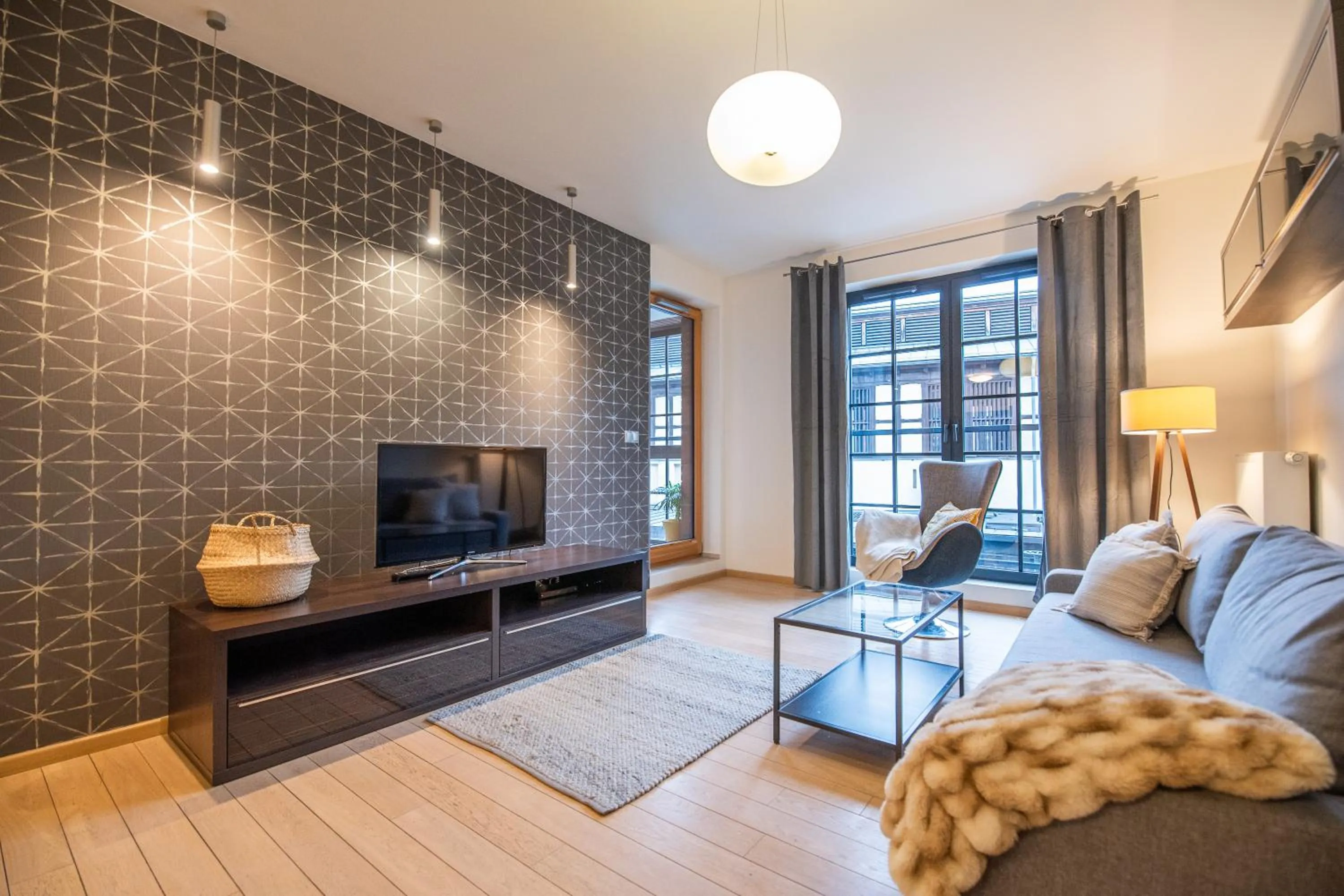 Living room in City Lights Apartments