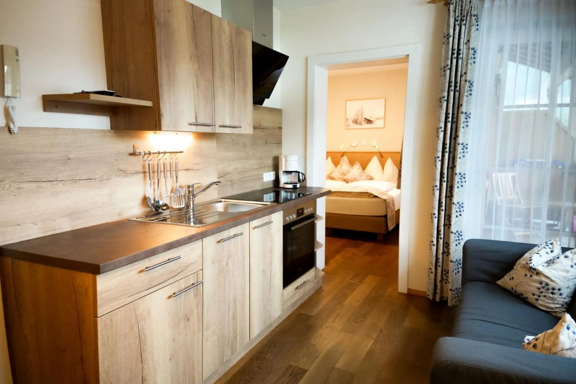 Kitchen or kitchenette in Landhotel Berger