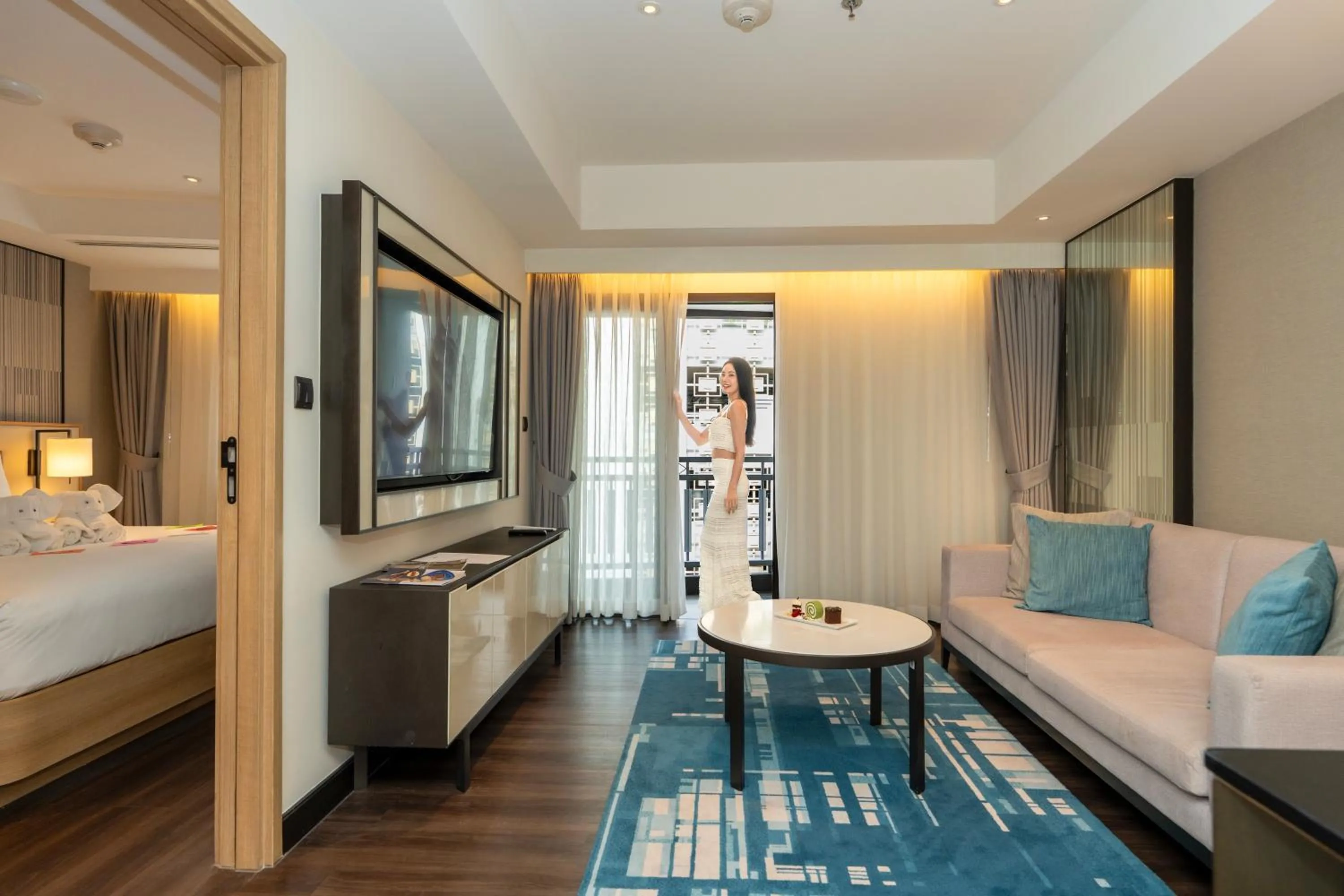 View (from property/room), Bed in Marriott Executive Apartments Bangkok, Sukhumvit 50