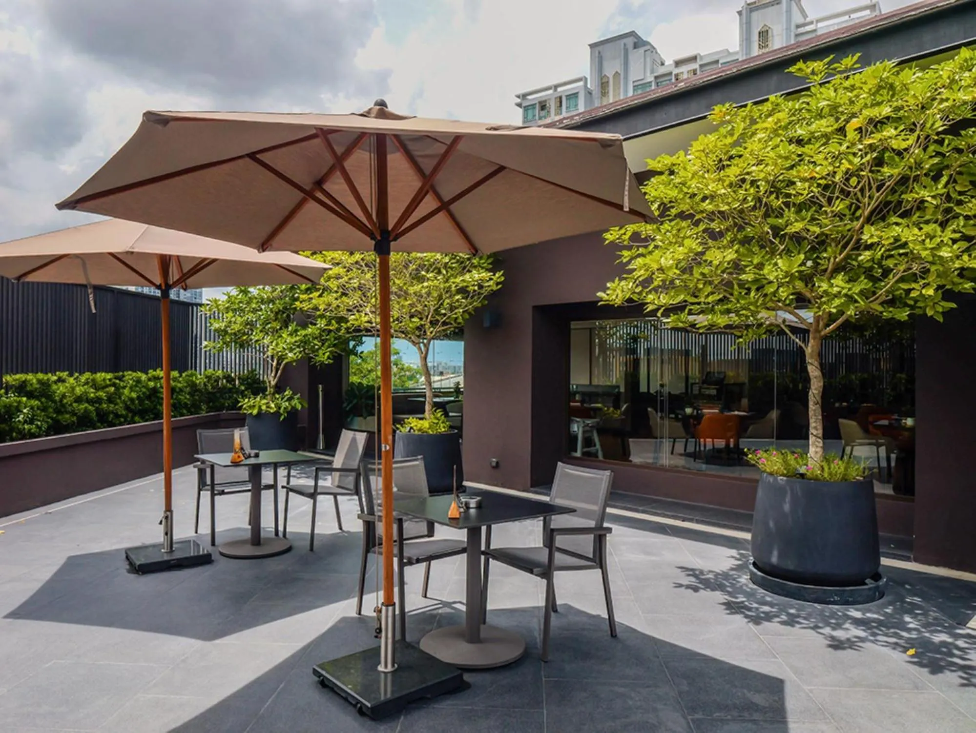 Pool view in Marriott Executive Apartments Bangkok, Sukhumvit 50