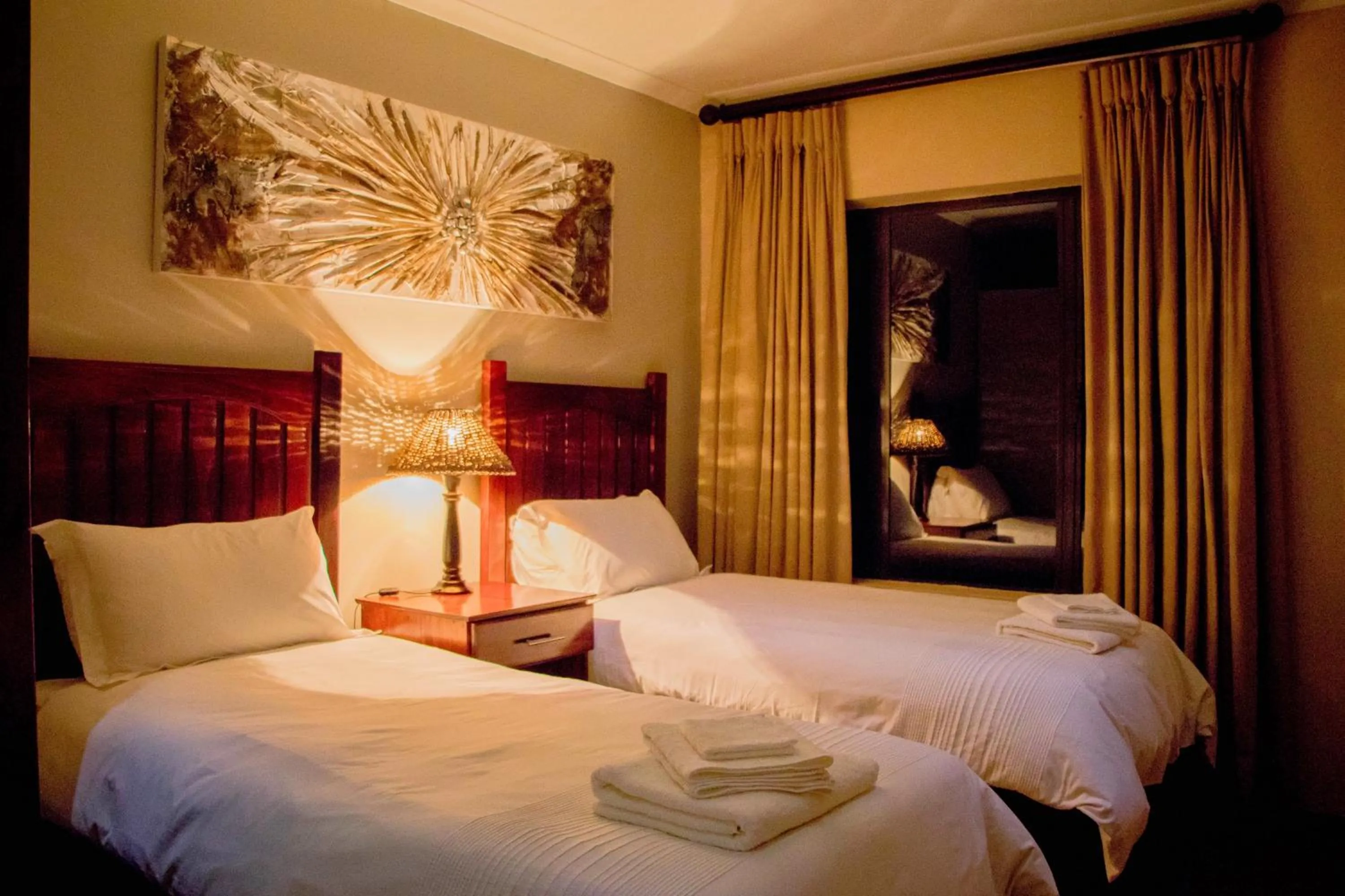 Bed in African Safari Lodge