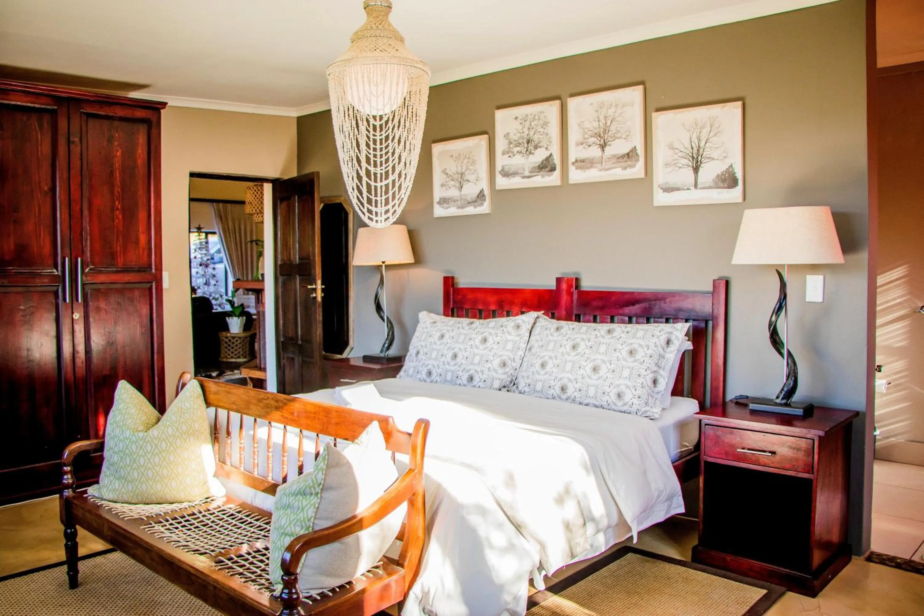 Bed in African Safari Lodge