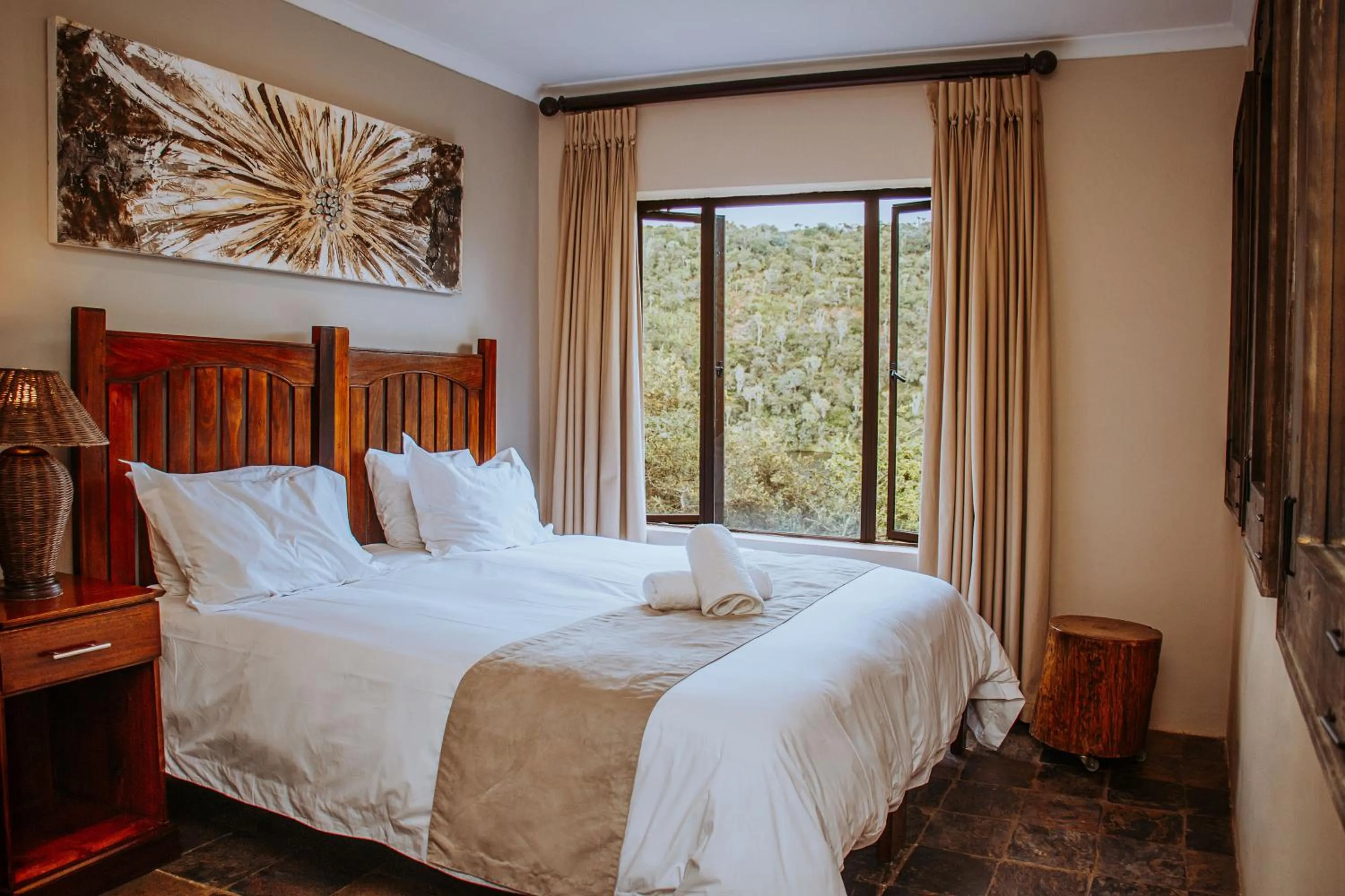 Bedroom, Bed in African Safari Lodge