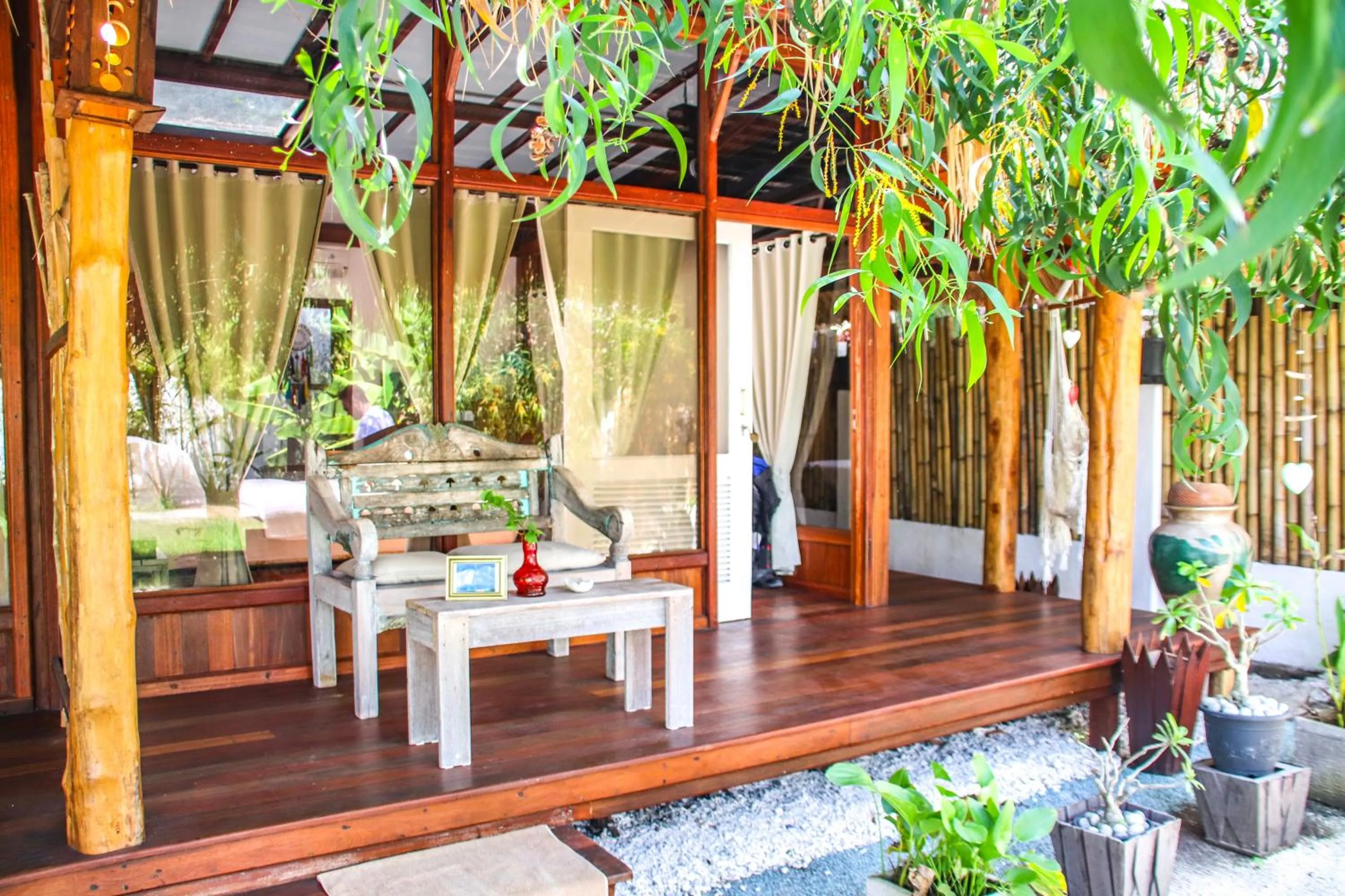 Balcony/Terrace in Serene Beach Villa