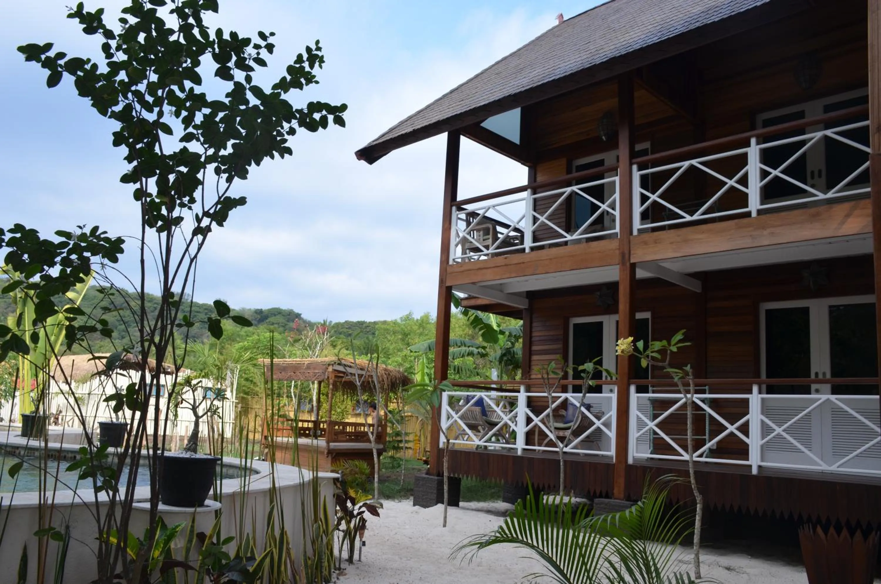 Balcony/Terrace in Serene Beach Villa