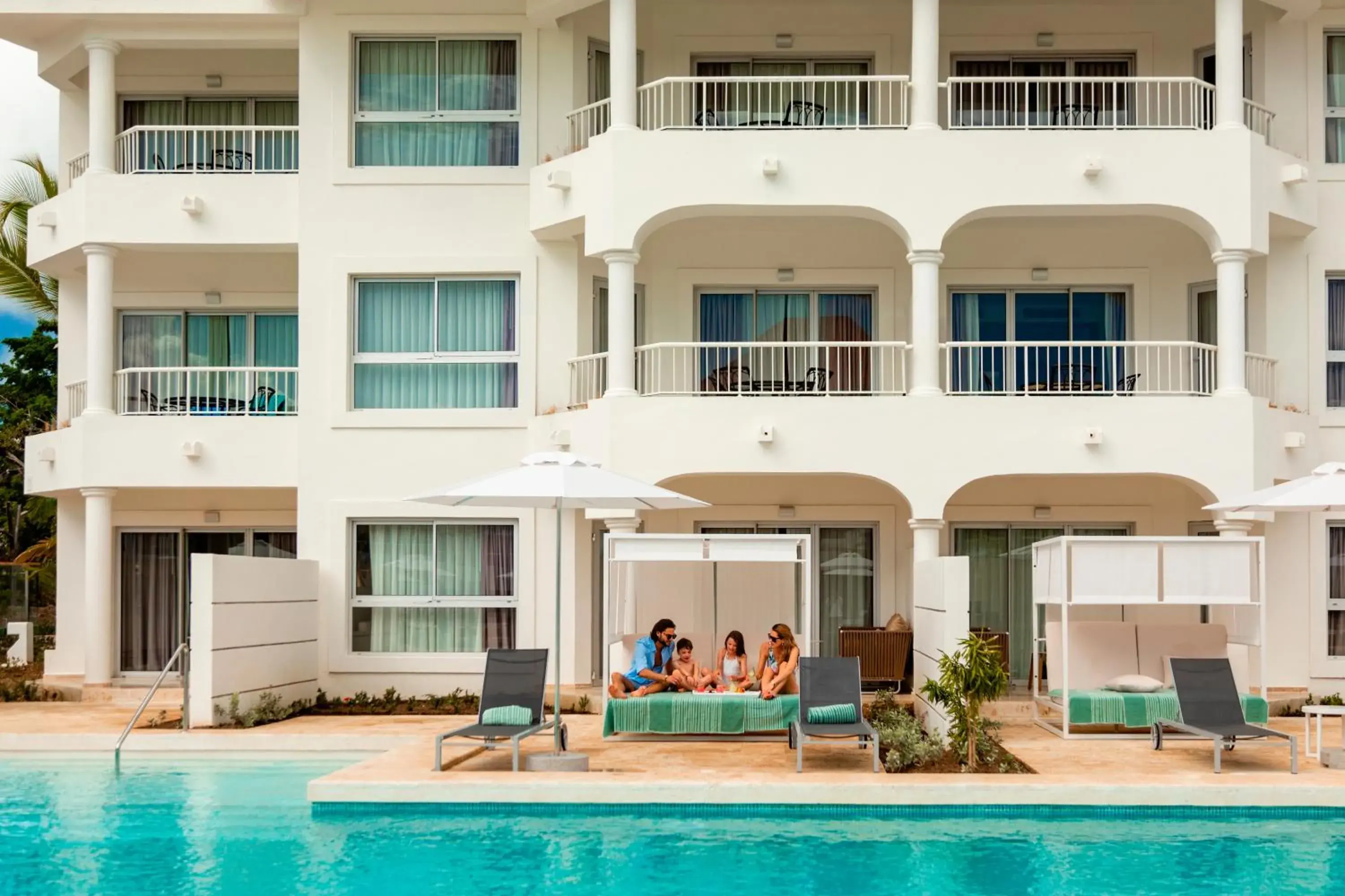 Pool view in Paradisus Palma Real Golf & Spa Resort All Inclusive Pool view in Paradisus Palma Real Golf & Spa Resort All Inclusive