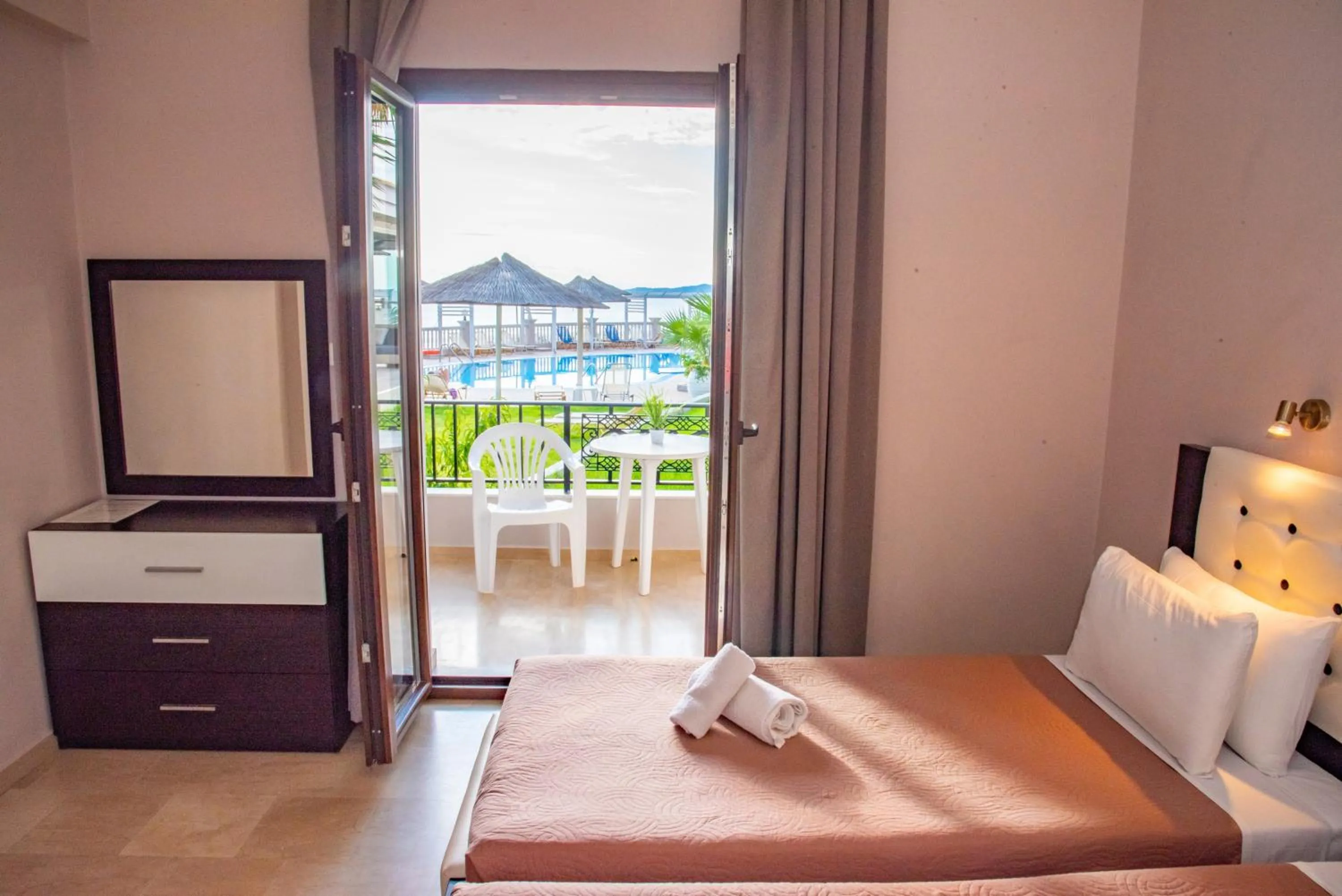 Bed in Tereza's Sunset Hotel