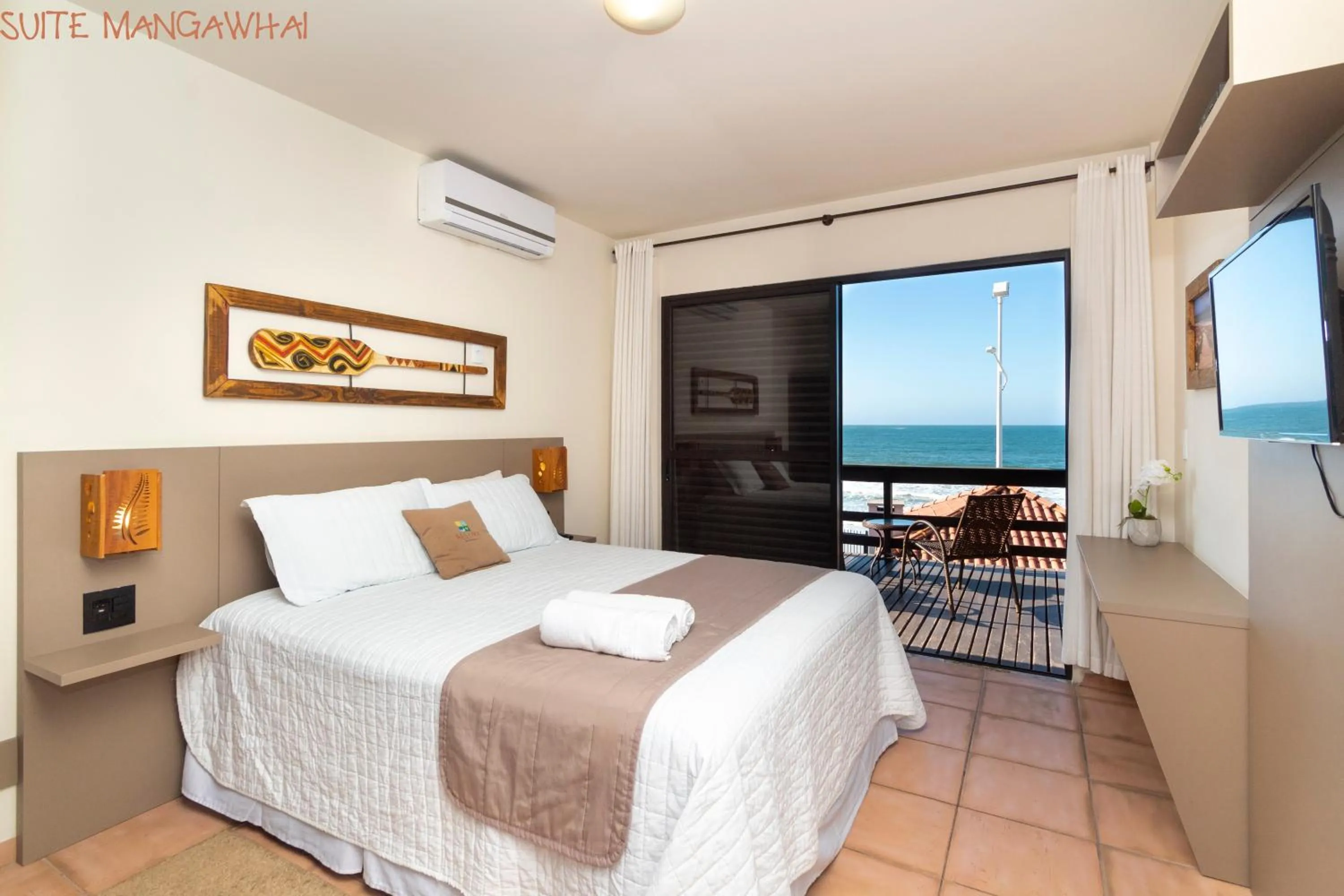 View (from property/room), Bed in Pousada Kia Ora Bombinhas